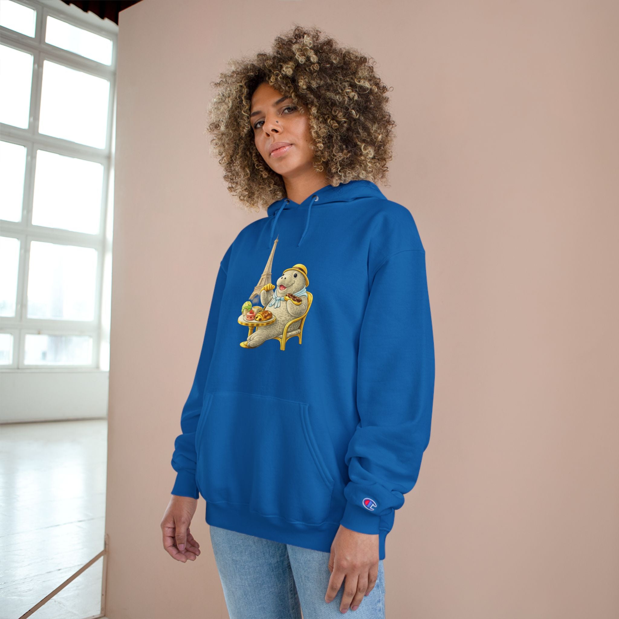 Champion Unisex Hoodie –  Manatee Paris "C'est La Vie" Back Print