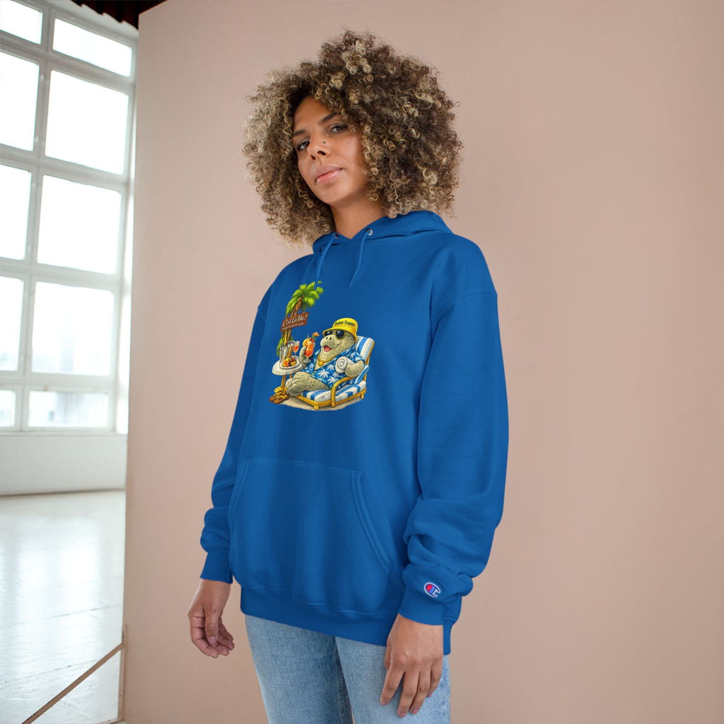Champion Unisex Hoodie –  Manatee Saint-Tropez "C'est La Vie" Back Print