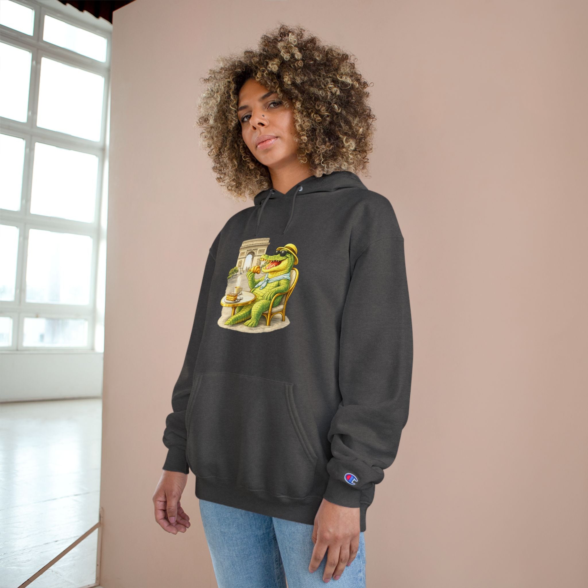 Champion Unisex Hoodie –  Gator Paris "C'est La Vie" Back Print