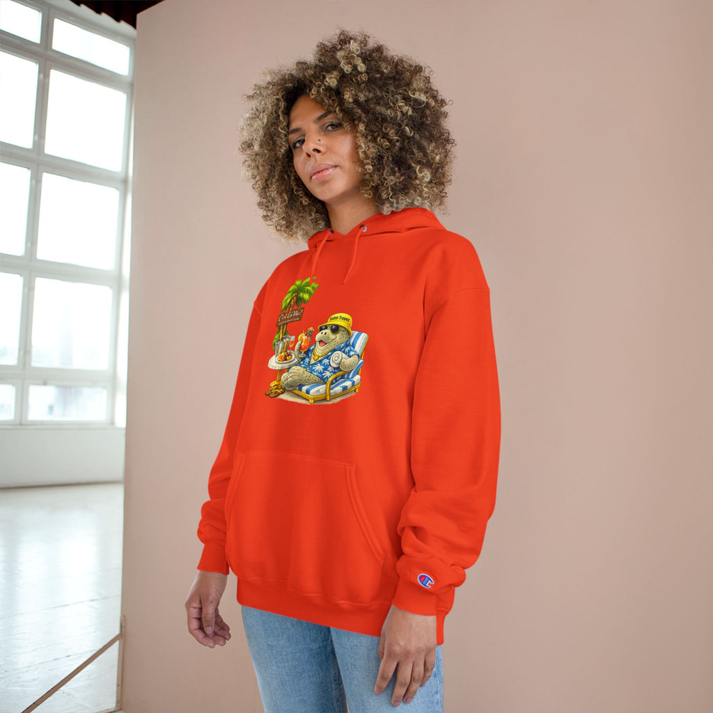 Champion Unisex Hoodie –  Manatee Saint-Tropez "C'est La Vie" Back Print