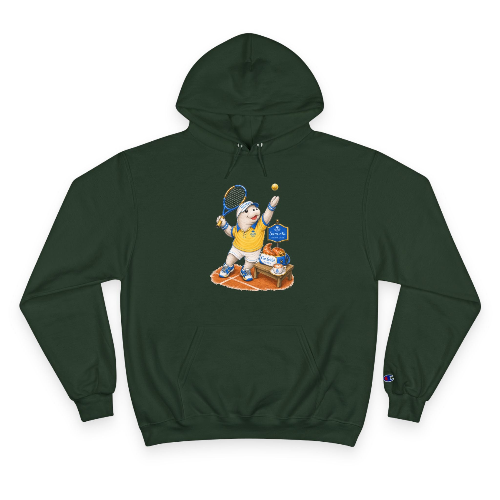 Champion Unisex Hoodie –  Manatee Tennis "C'est La Vie" Back Print