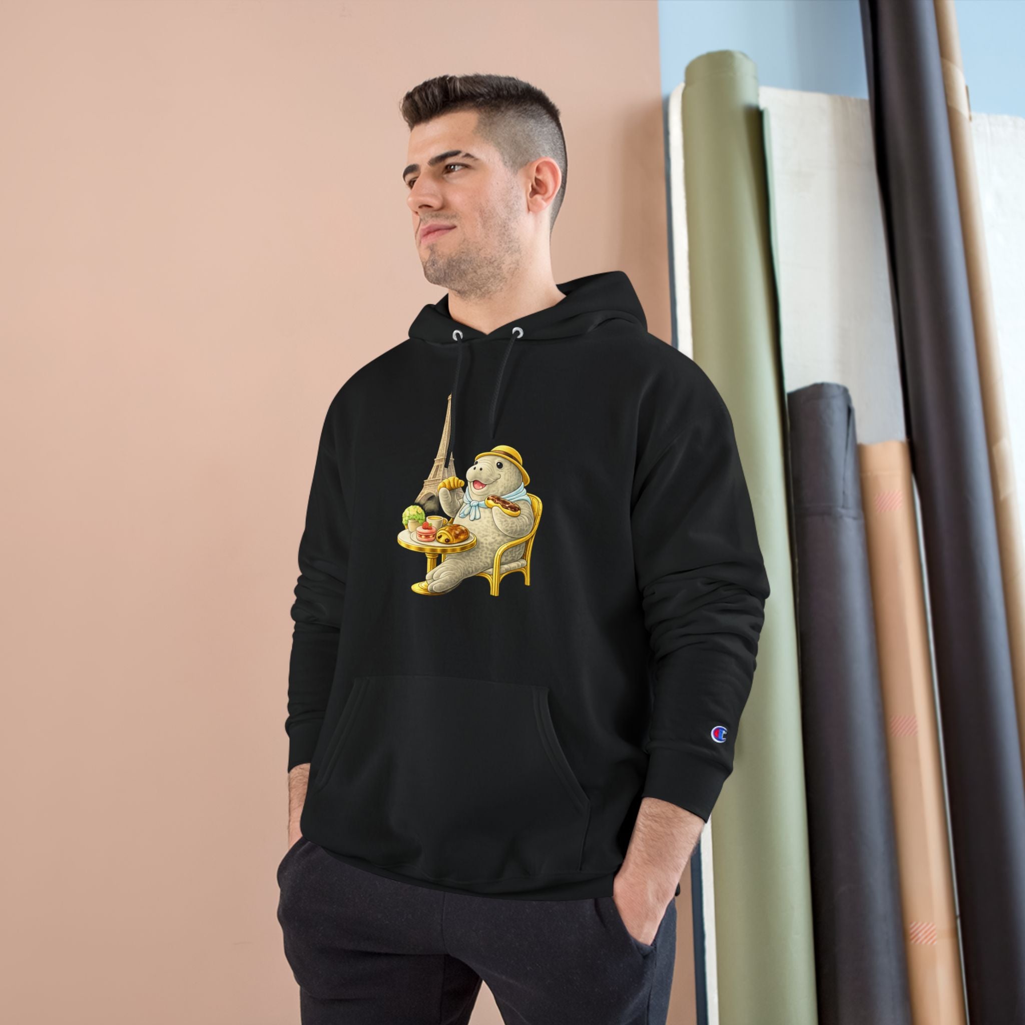 Champion Unisex Hoodie –  Manatee Paris "C'est La Vie" Back Print