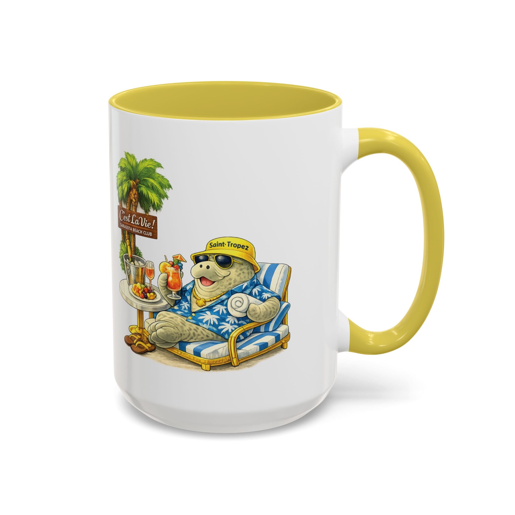 C'est La Vie! Café Mug — Manatee Saint-Tropez (11oz/15oz)
