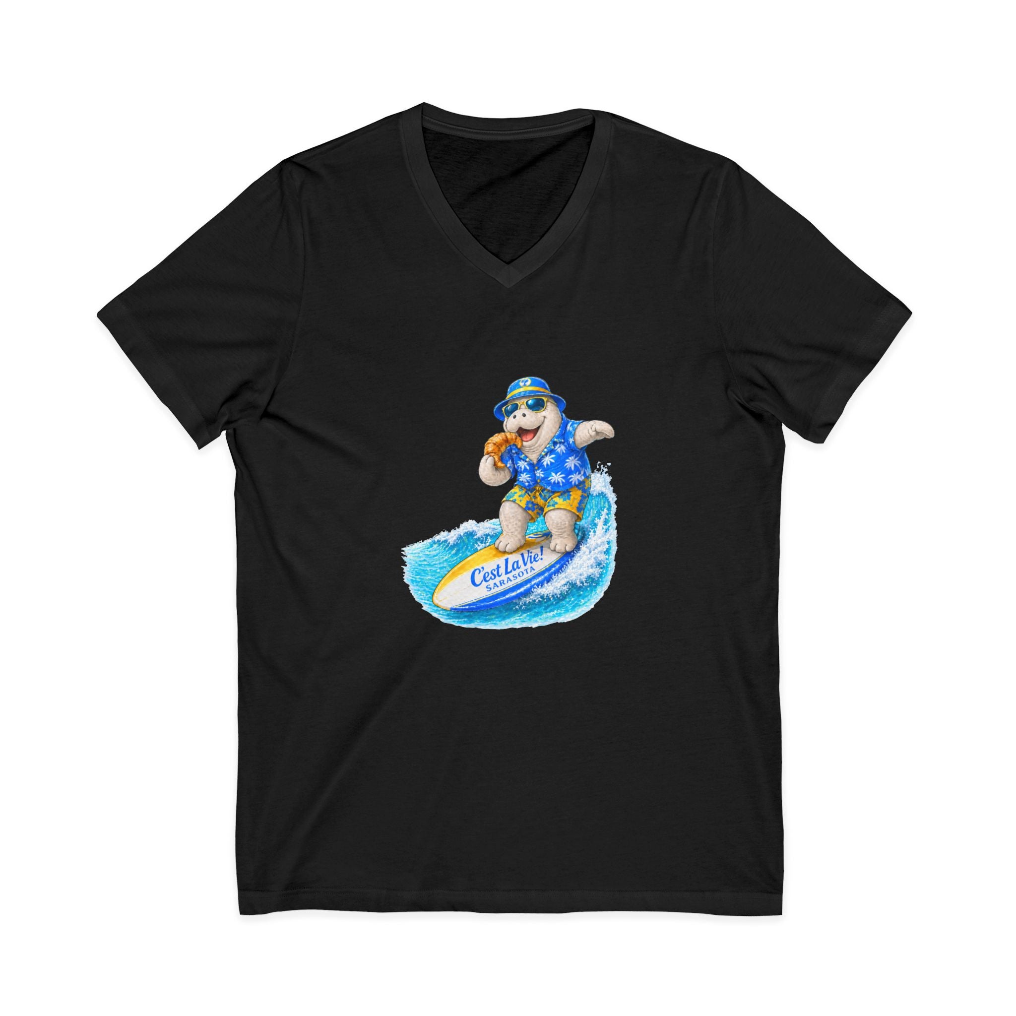 Unisex V-Neck T-Shirt C'est La Vie — Manatee Surf