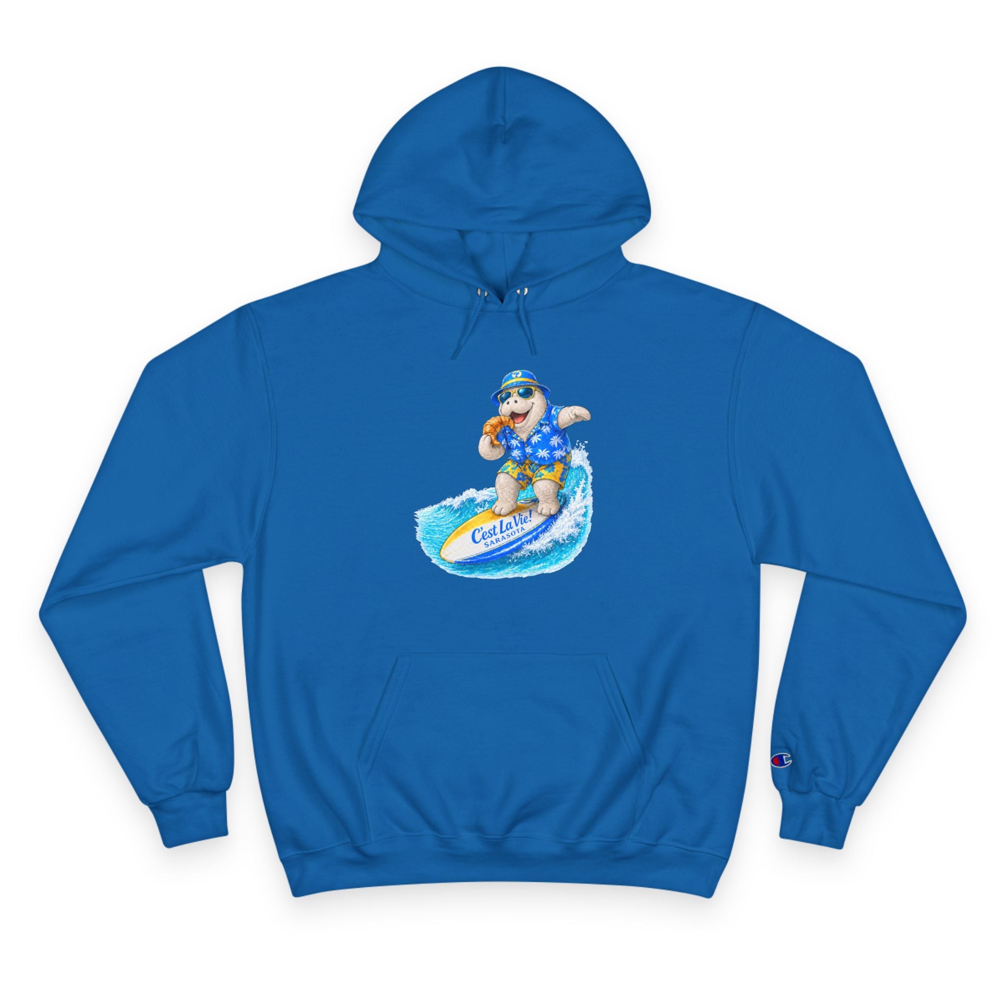 Champion Hoodie –  Manatee Surf "C'est La Vie" Back Print
