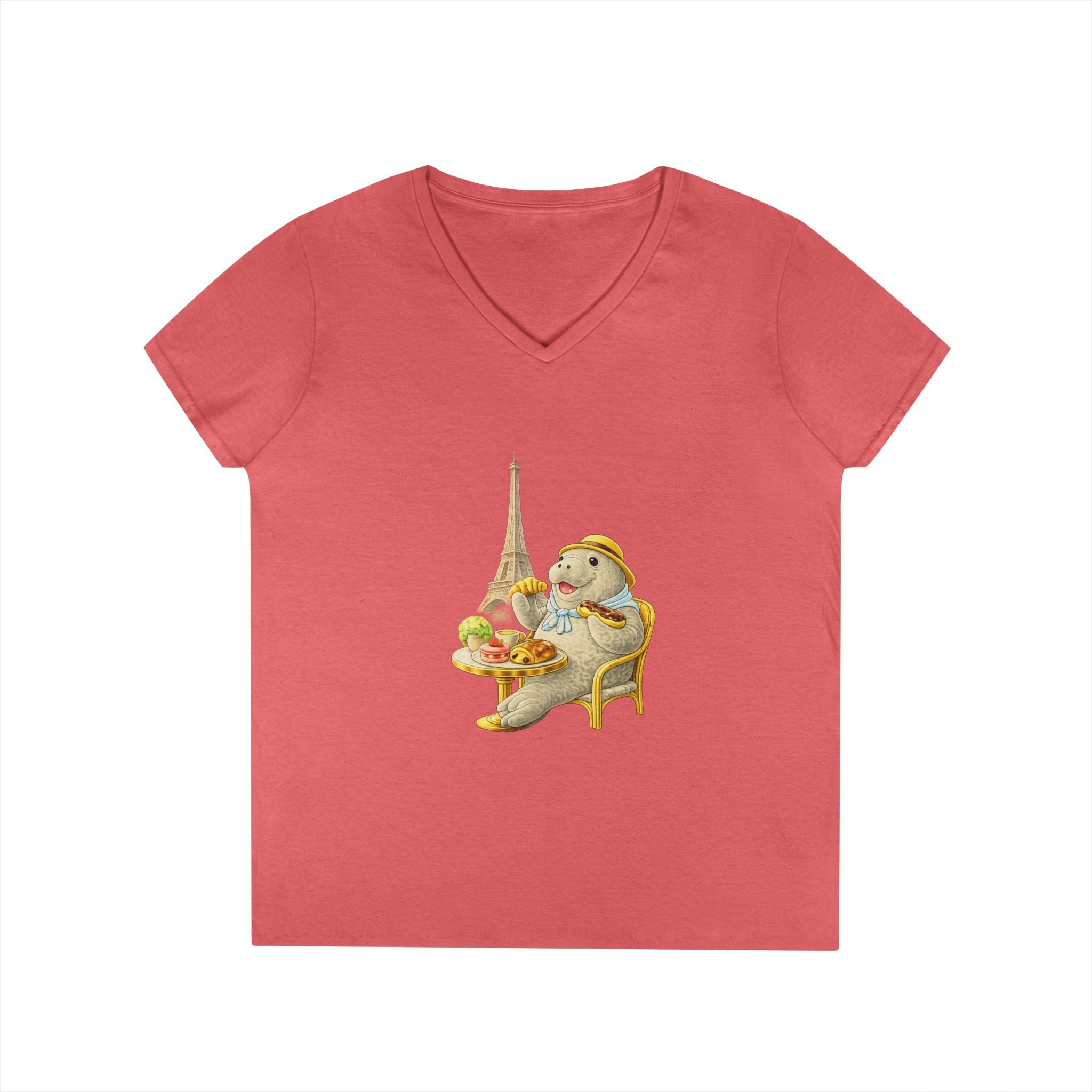 Women V-Neck T-Shirt — Manatee Paris with C’est La Vie