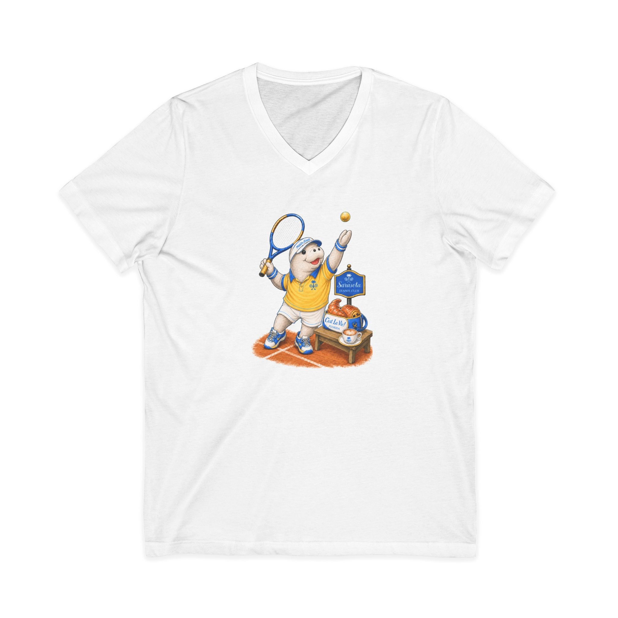 Unisex V-Neck T-Shirt C'est La Vie — Manatee Tennisman