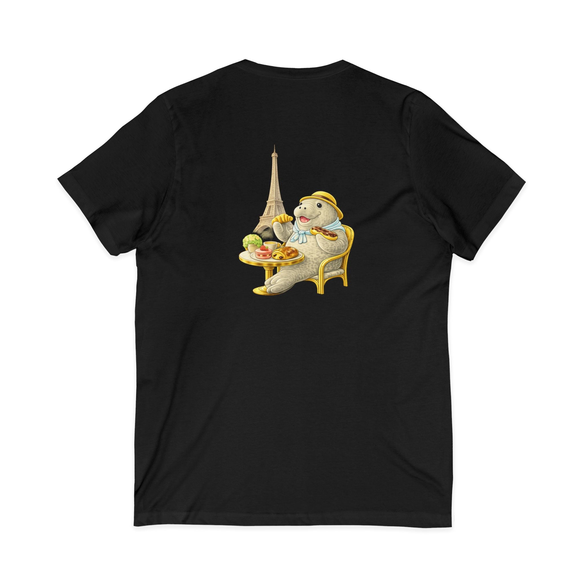 Unisex V-Neck T-Shirt Infront C'est La Vie — Back Manatee Paris