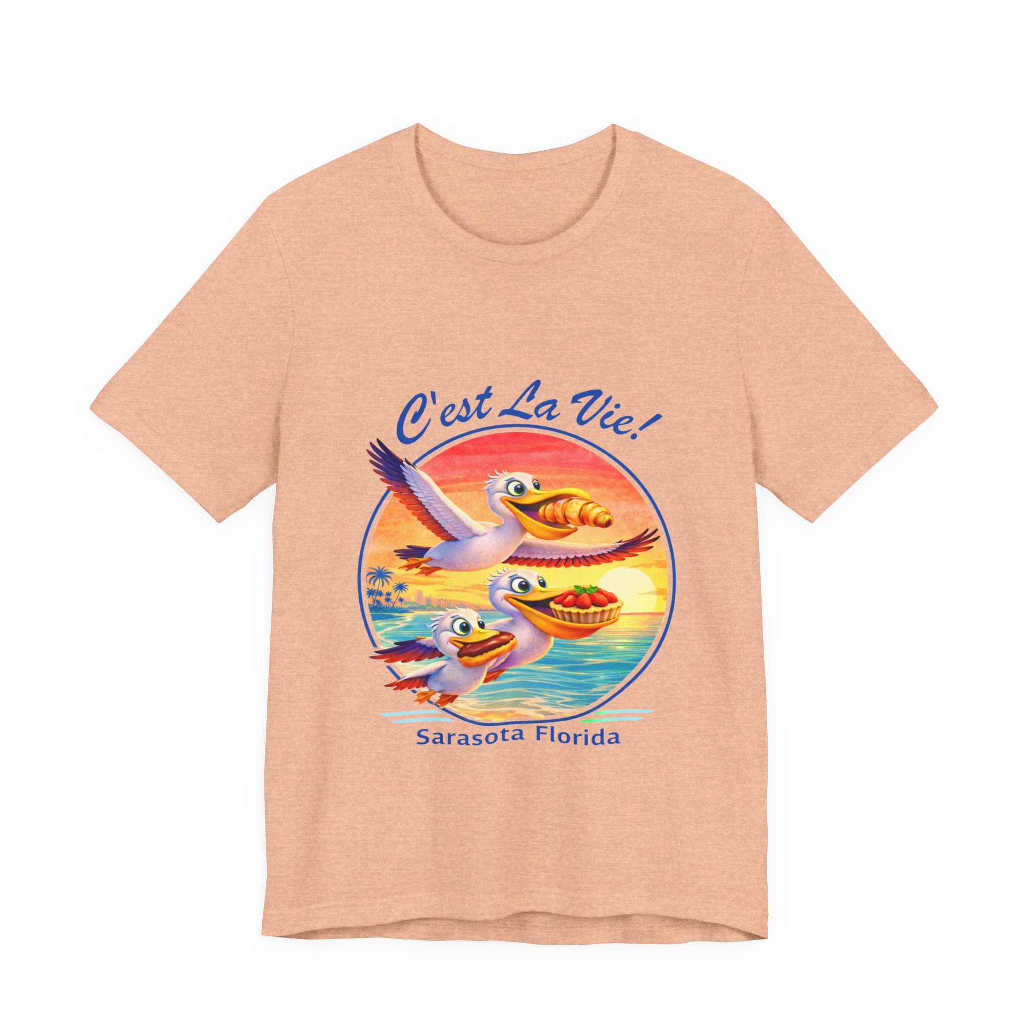Unisex T-Shirt - C'est La Vie Sarasota Pelican Sunset