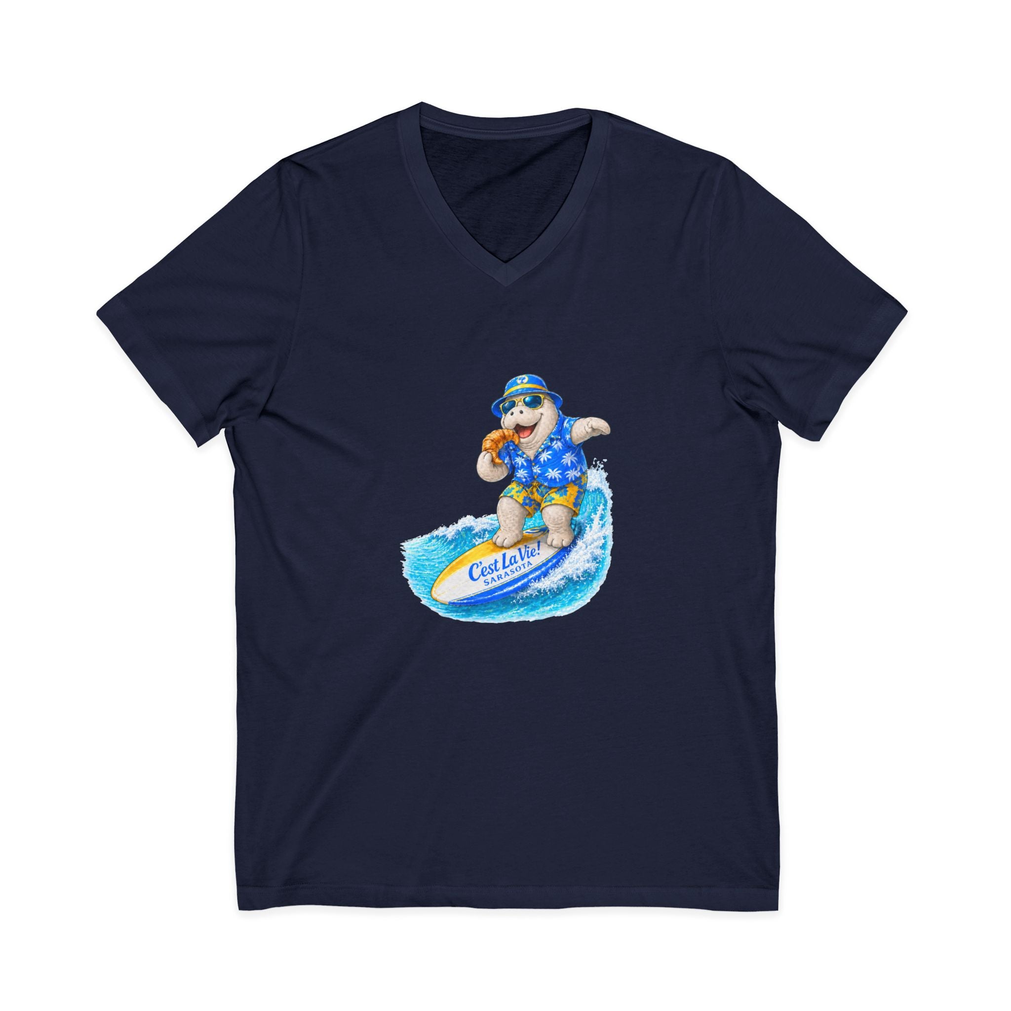 Unisex V-Neck T-Shirt C'est La Vie — Manatee Surf