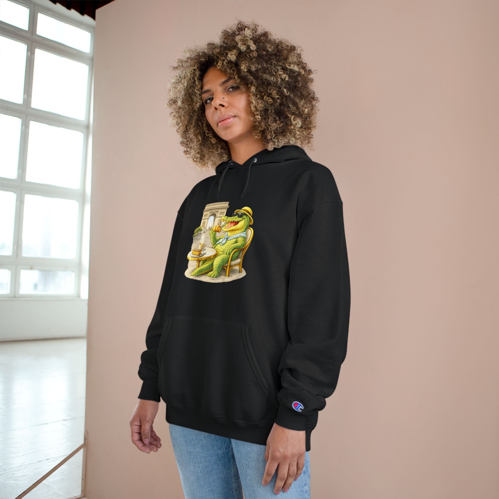 Champion Unisex Hoodie –  Gator Paris "C'est La Vie" Back Print