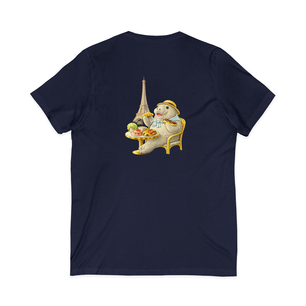Unisex V-Neck T-Shirt Infront C'est La Vie — Back Manatee Paris
