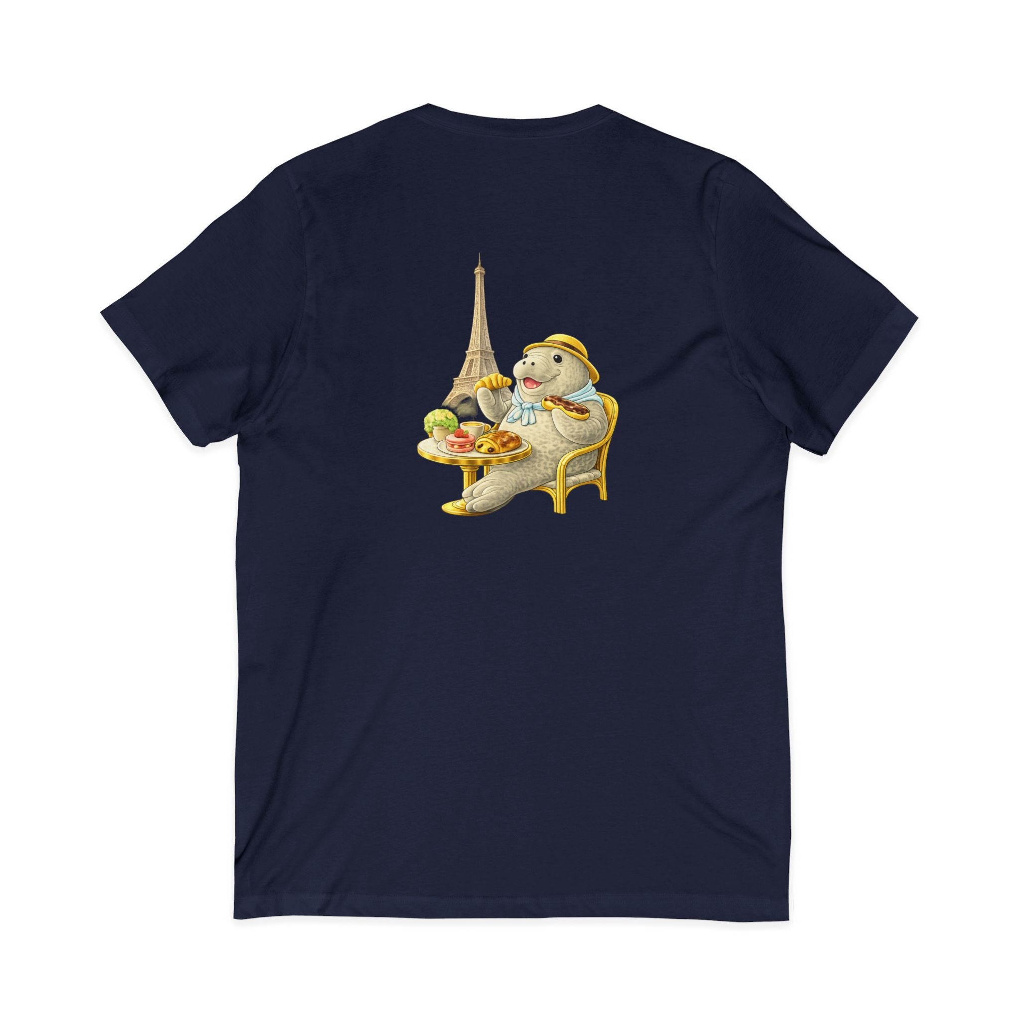 Unisex V-Neck T-Shirt Infront C'est La Vie — Back Manatee Paris