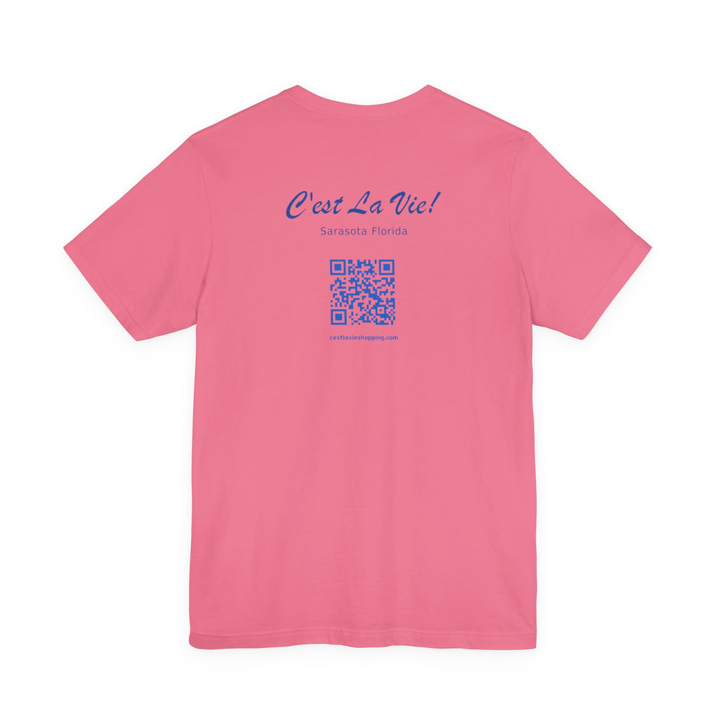 T-Shirt C'est La Vie — Owner Edition  Sunset Pelican with QR Code in the back