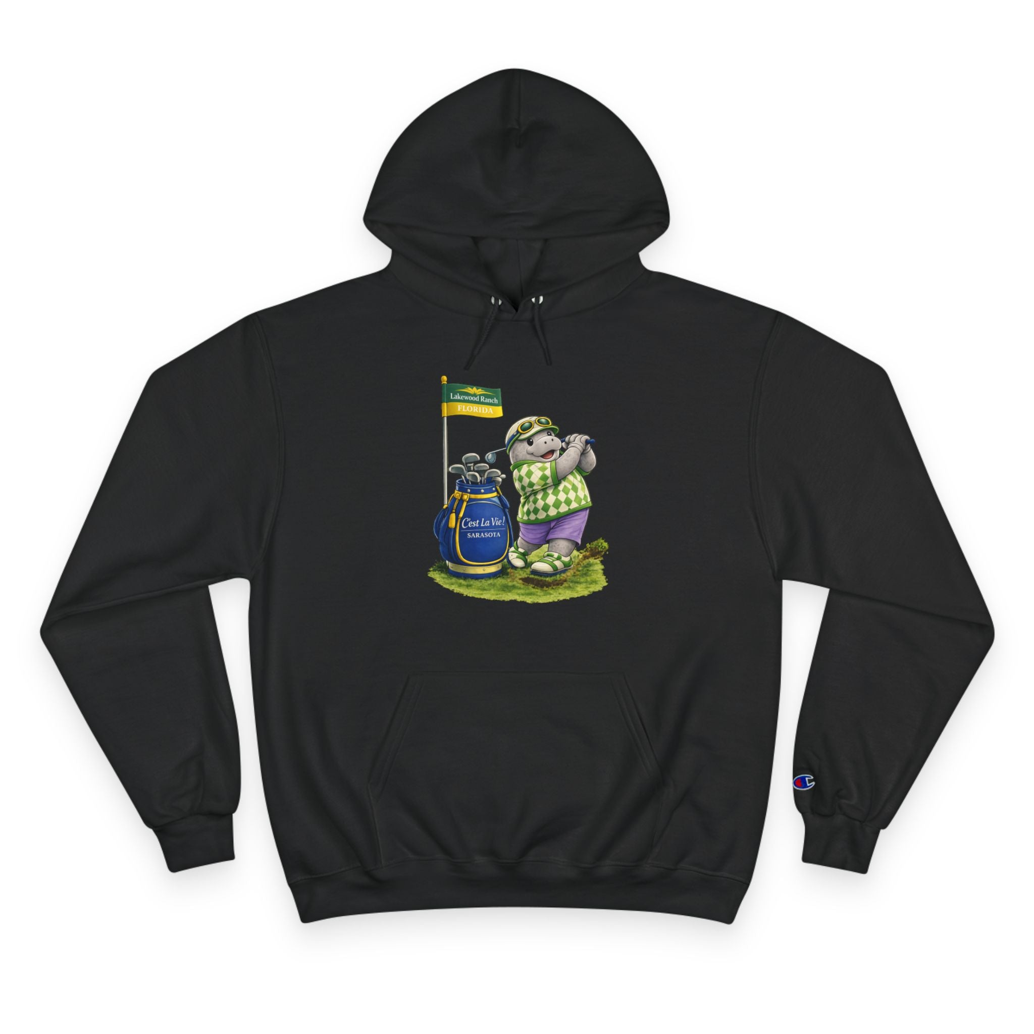 Champion Unisex Hoodie –  Manatee Golf "C'est La Vie" Back Print
