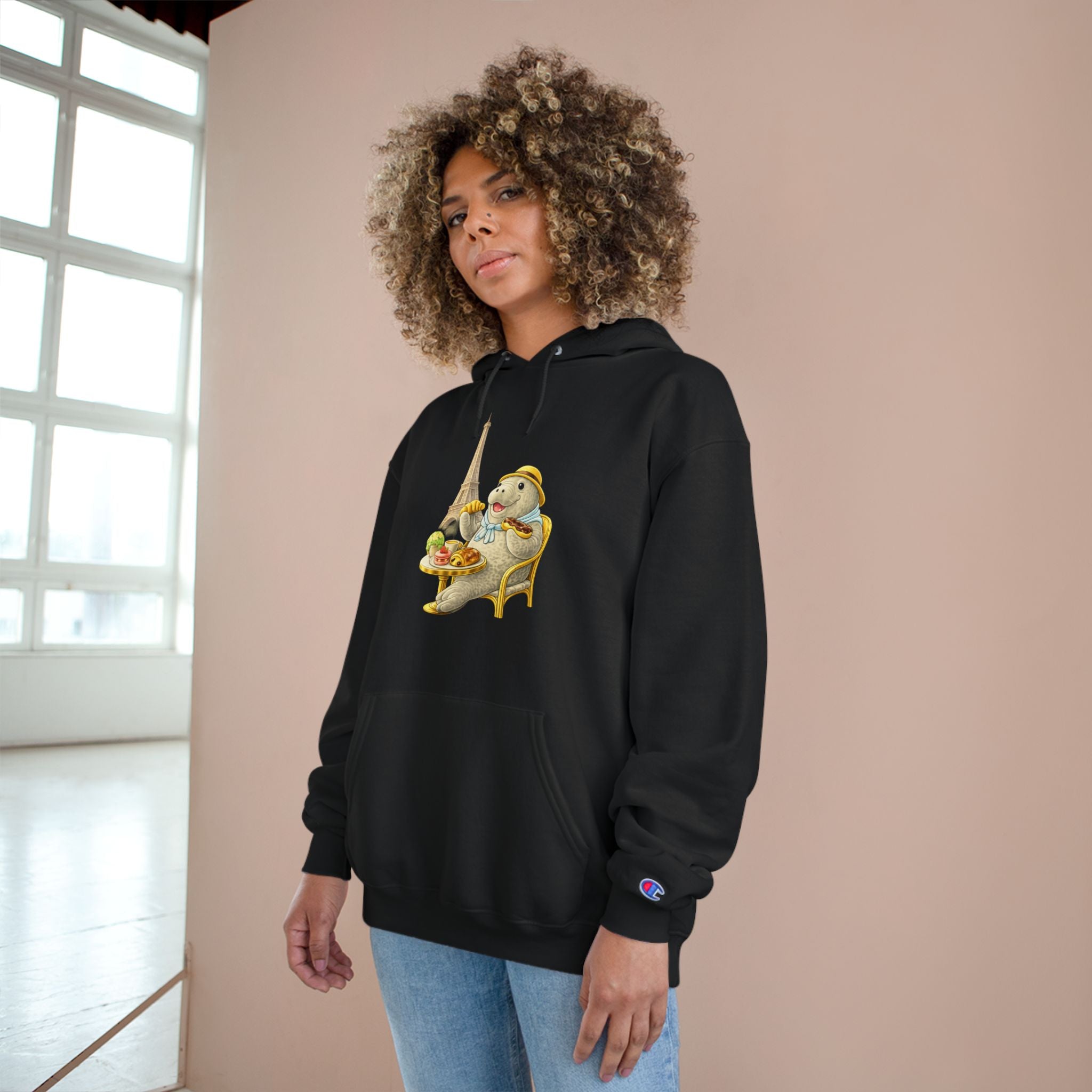 Champion Unisex Hoodie –  Manatee Paris "C'est La Vie" Back Print