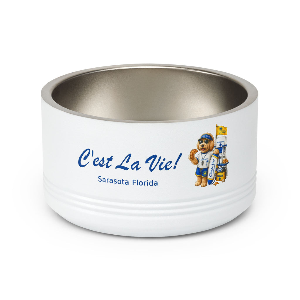 Pet Bowl C'est La Vie! Doodle Beach Guard - 18oz