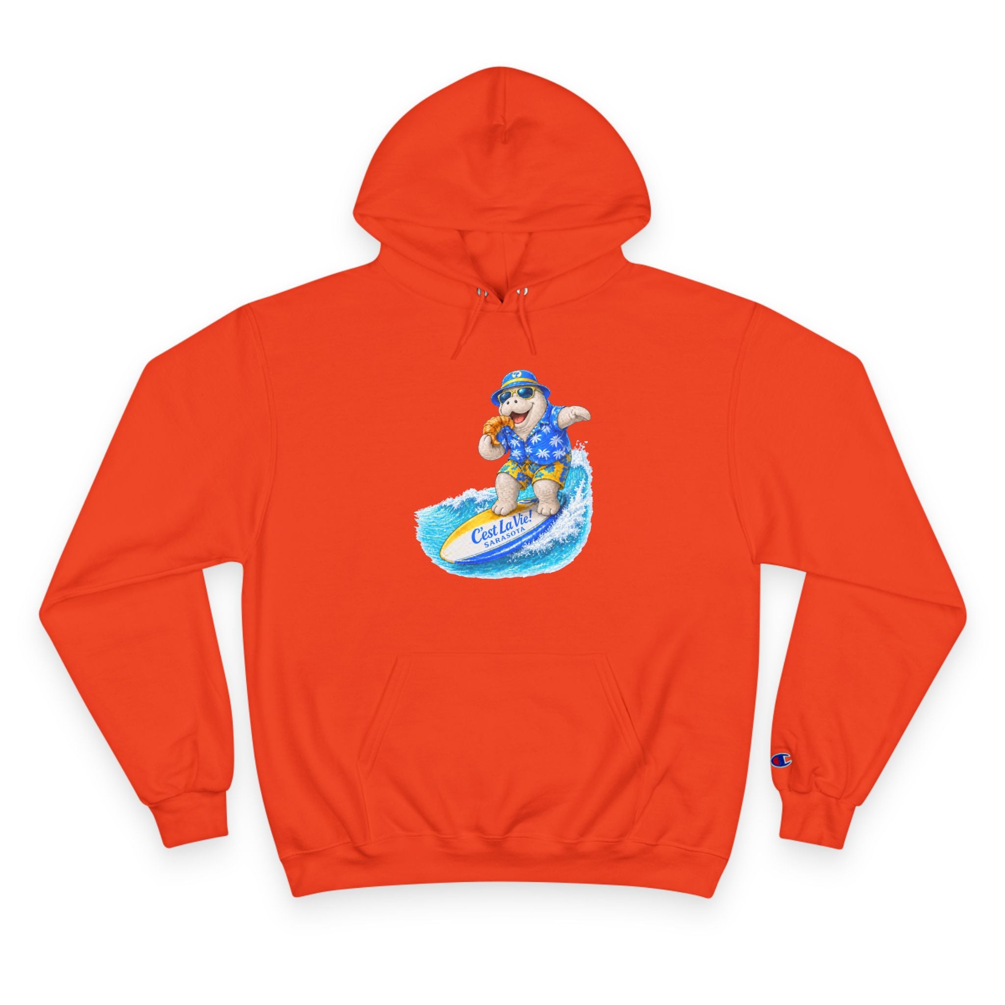 Champion Hoodie –  Manatee Surf "C'est La Vie" Back Print