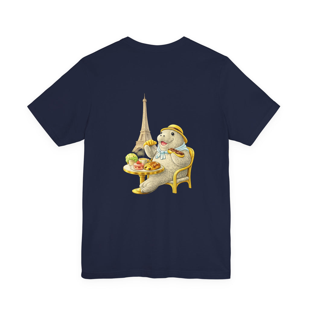Unisex C'est La Vie Infront Logo T-Shirt - Back with Manatee Paris