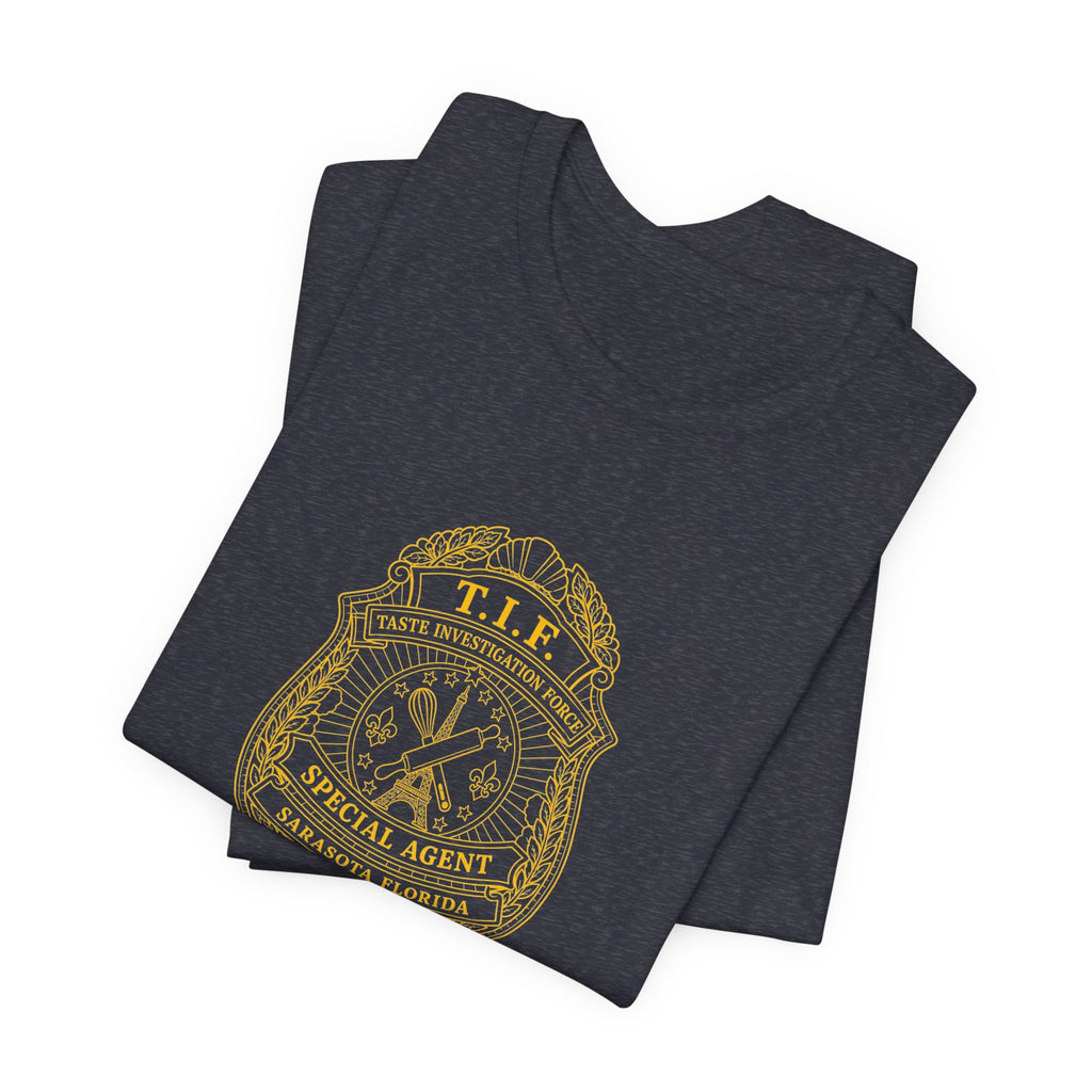 Unisex T-Shirt C'est La Vie — TIF Blue/Yellow Skeleton Owner Fred