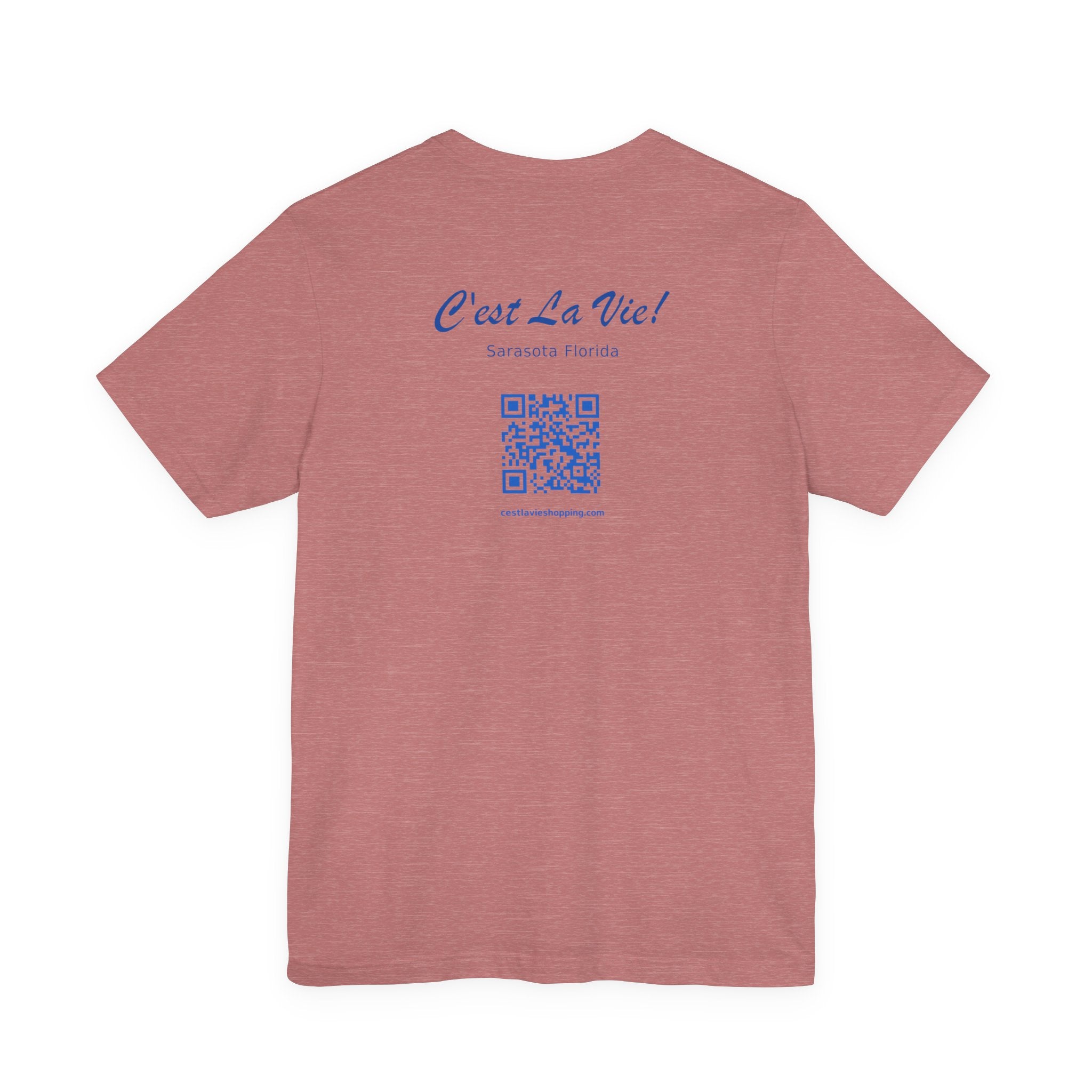 T-Shirt C'est La Vie — Owner Edition  Sunset Pelican with QR Code in the back