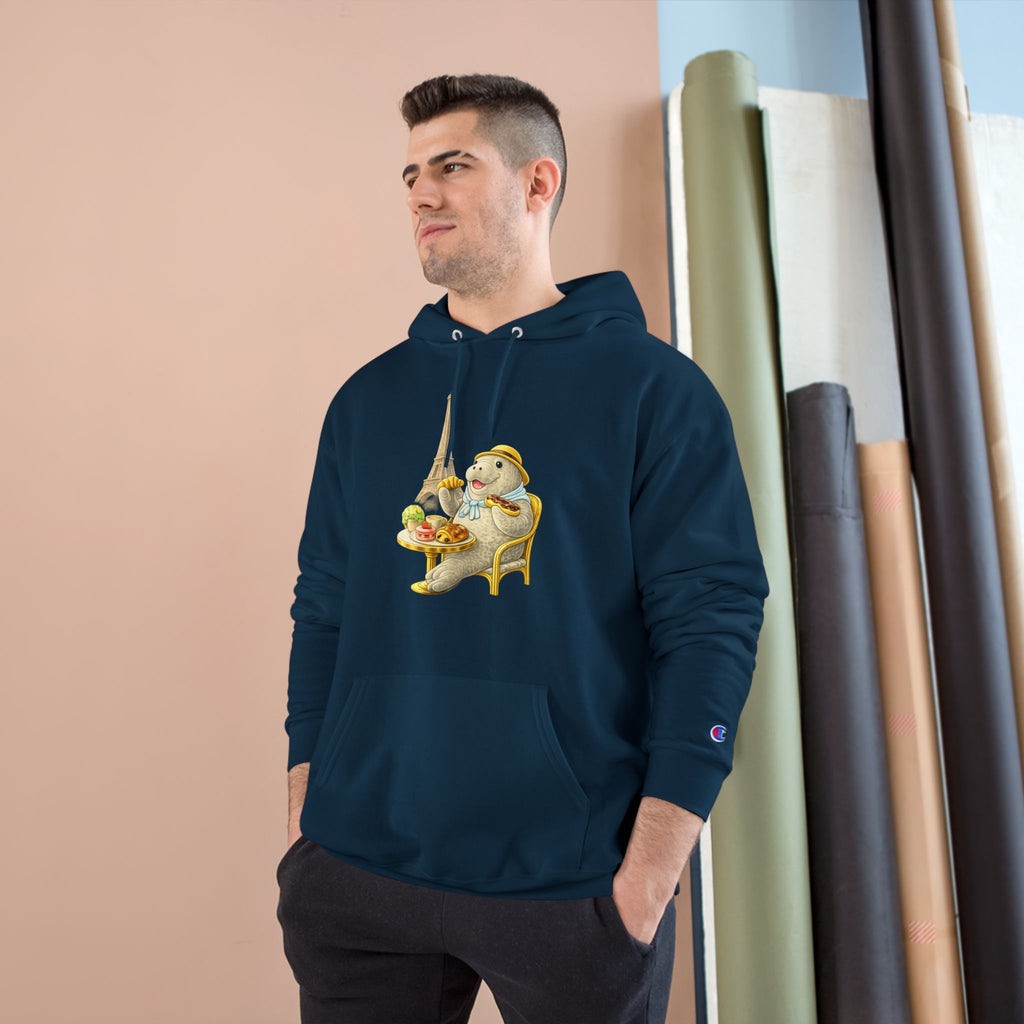 Champion Unisex Hoodie –  Manatee Paris "C'est La Vie" Back Print