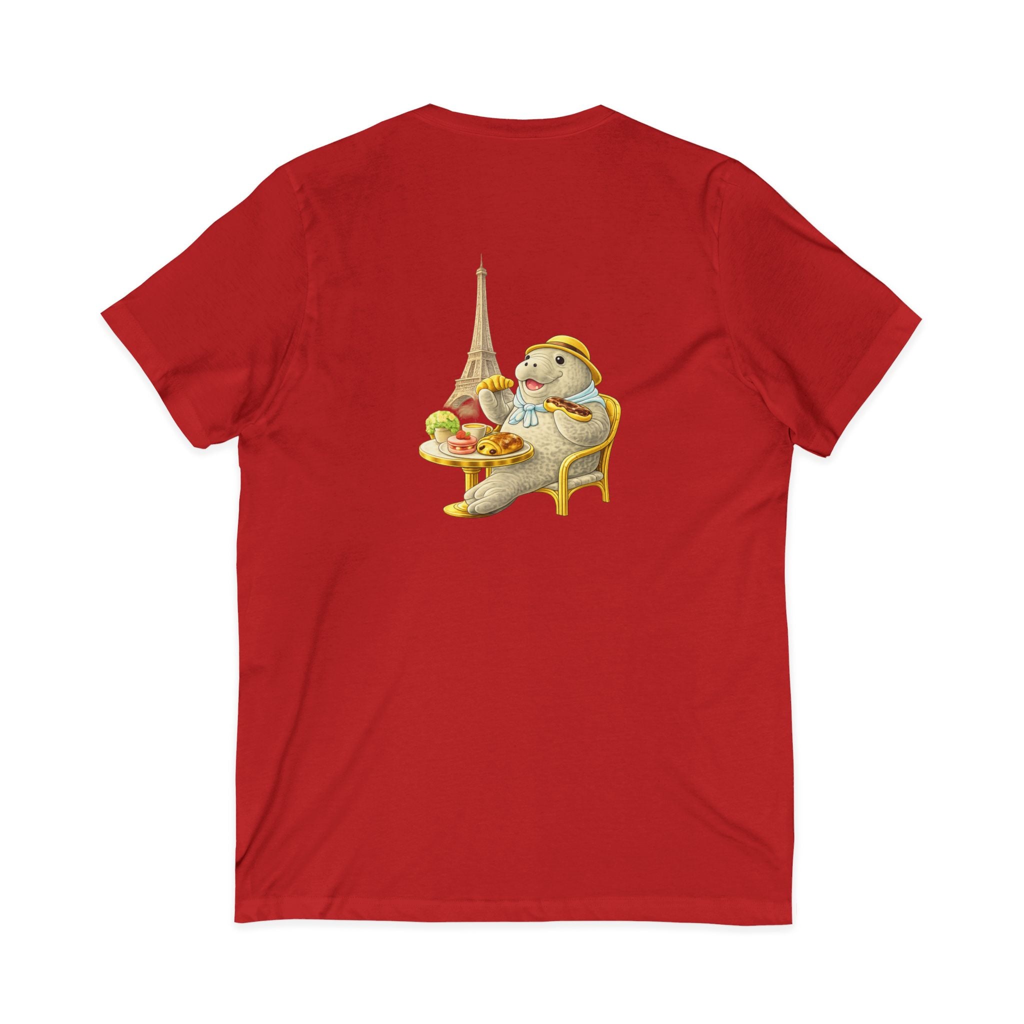 Unisex V-Neck T-Shirt Infront C'est La Vie — Back Manatee Paris