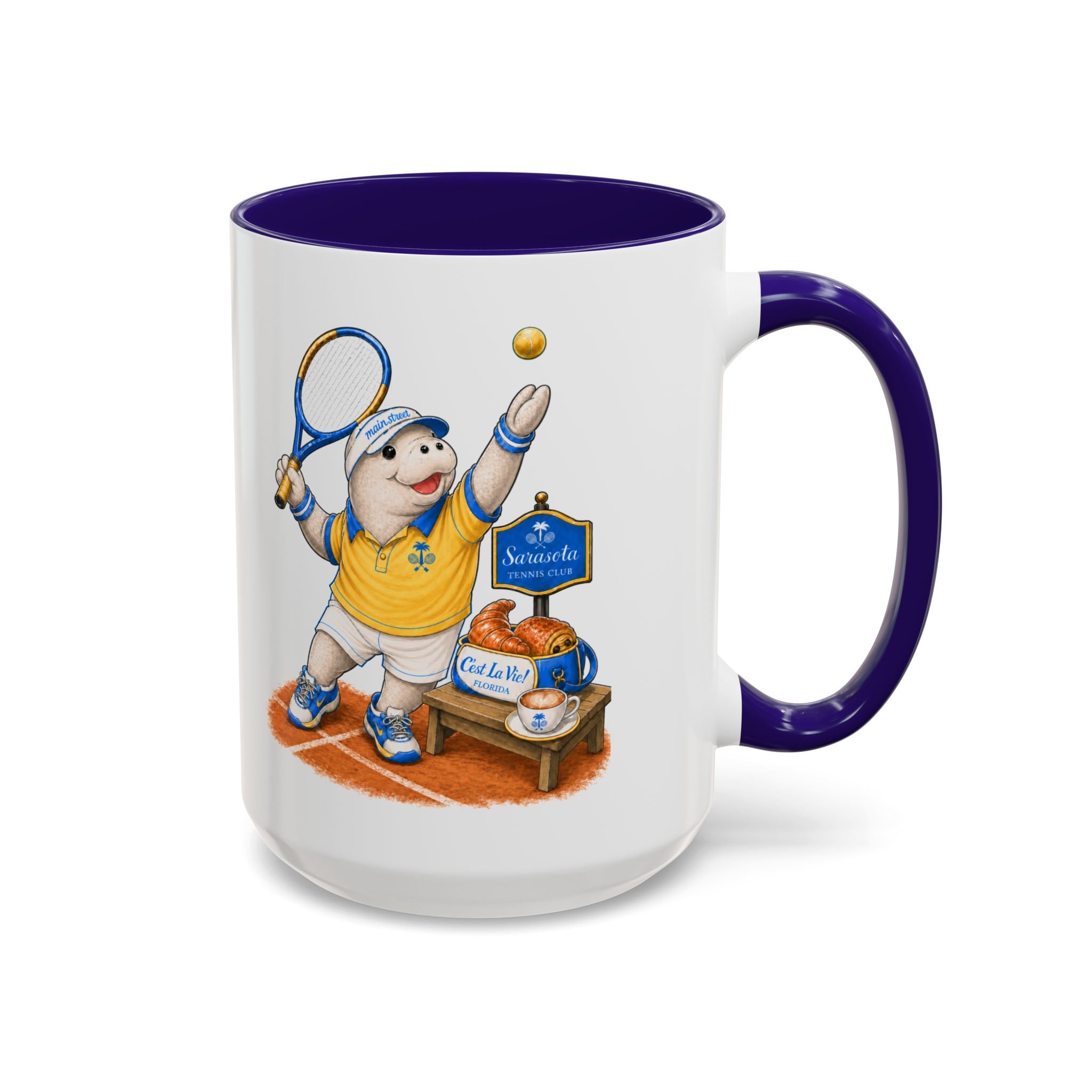 C'est La Vie! Café Mug — Manatee Tennis (11oz/15oz)