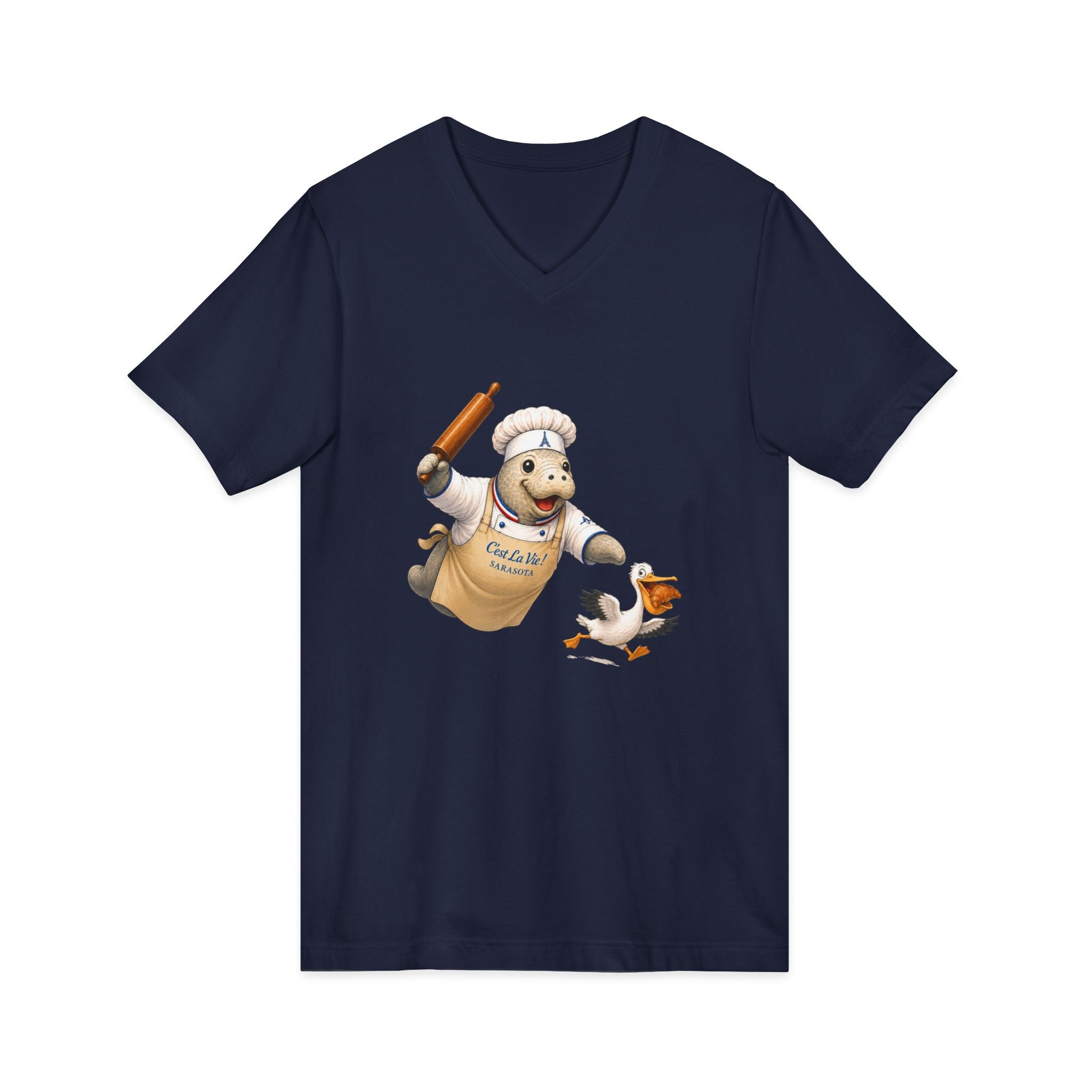 Unisex V-Neck T-Shirt C'est La Vie — Manatee Patissier
