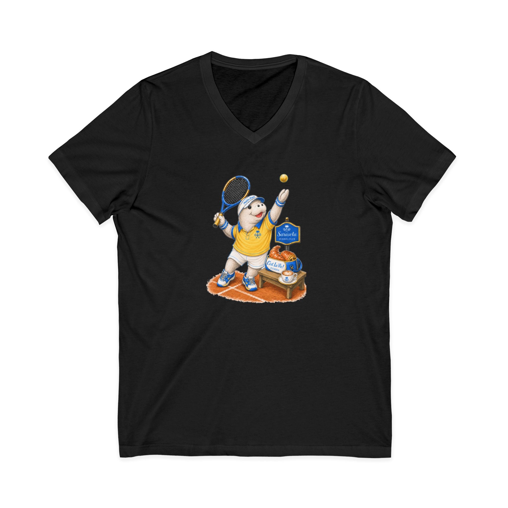 Unisex V-Neck T-Shirt C'est La Vie — Manatee Tennisman