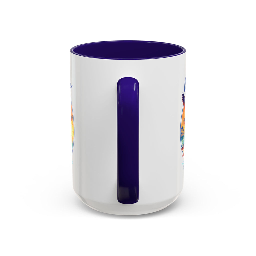 C'est La Vie! Sunset Pelican Café Mug — Authentic French Bakery Sarasota Cup (11oz/15oz)