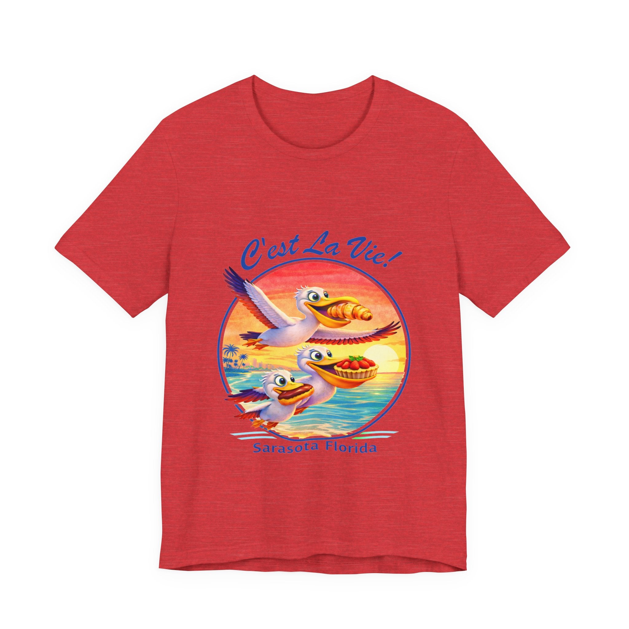 Unisex T-Shirt - C'est La Vie Sarasota Pelican Sunset