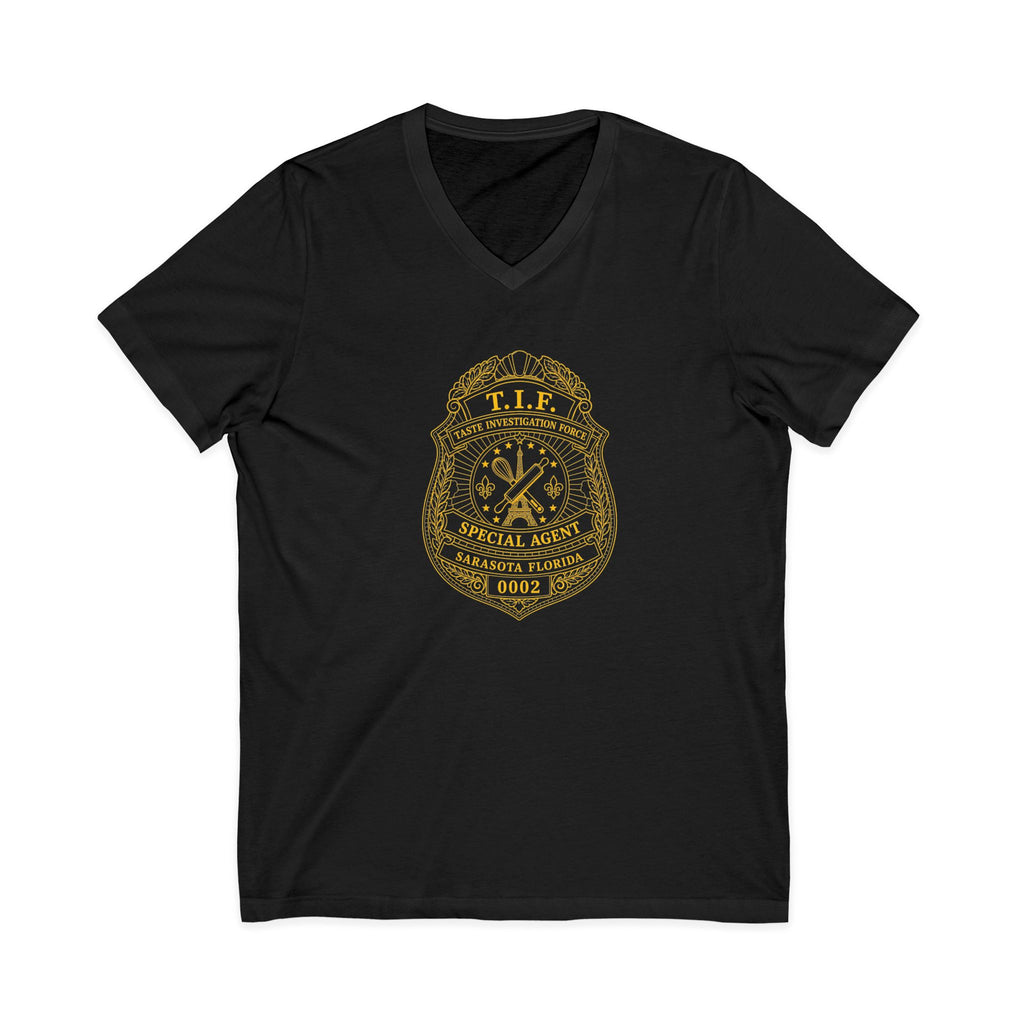 Unisex V-Neck T-Shirt C'est La Vie — TIF Yellow Skeleton Certified Owner Aurelie