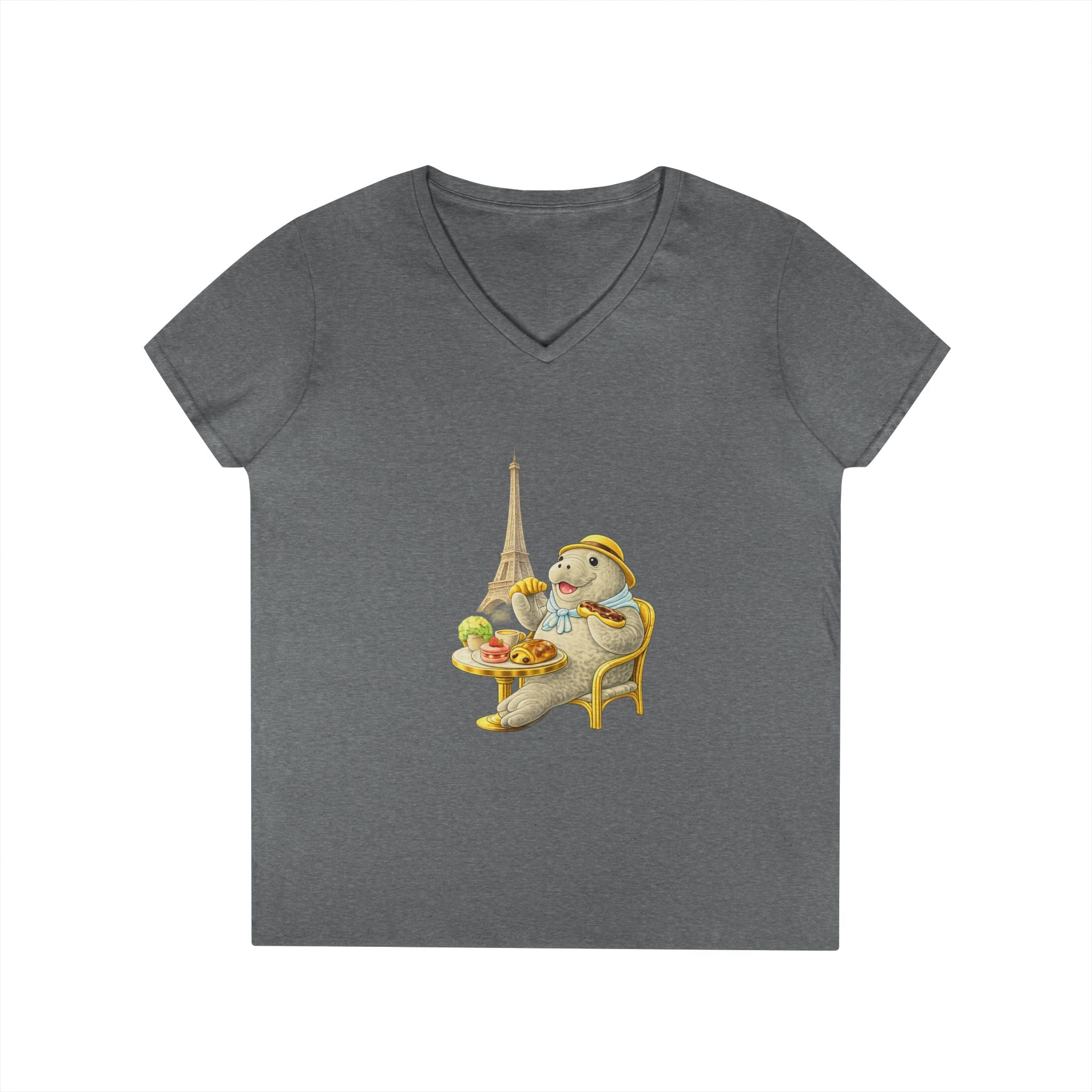Women V-Neck T-Shirt — Manatee Paris with C’est La Vie
