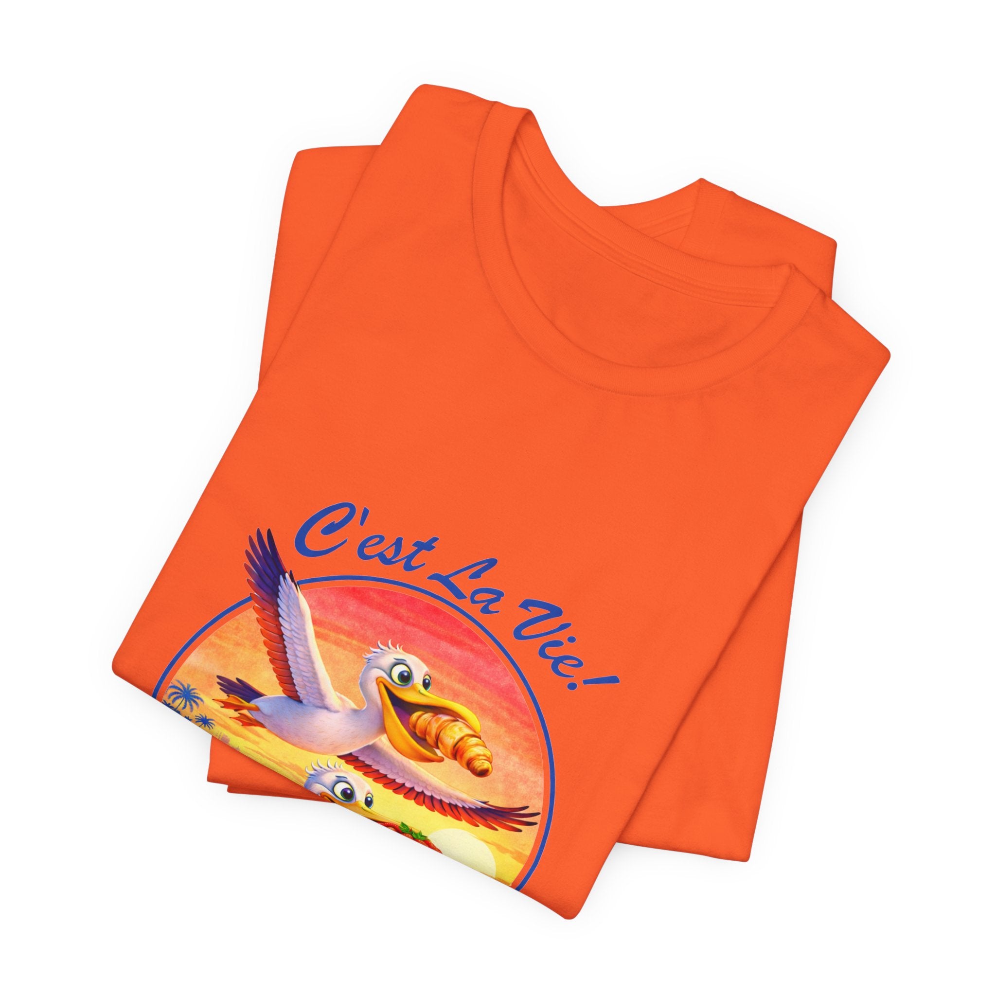 T-Shirt C'est La Vie — Owner Edition  Sunset Pelican with QR Code in the back