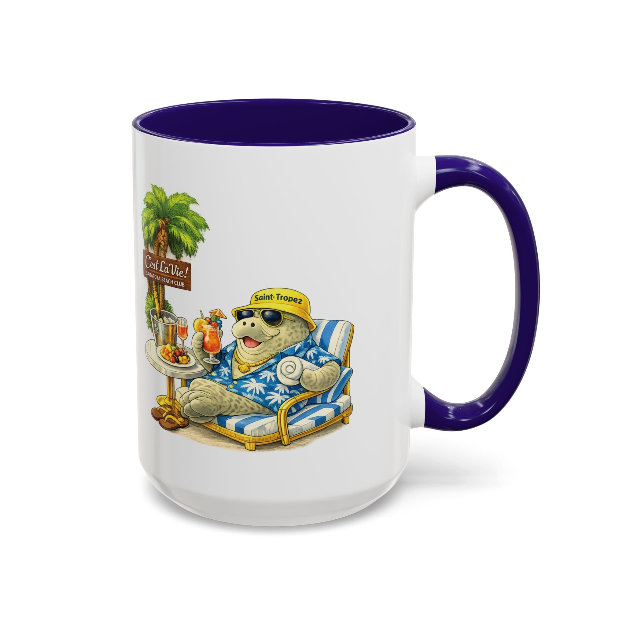 C'est La Vie! Café Mug — Manatee Saint-Tropez (11oz/15oz)
