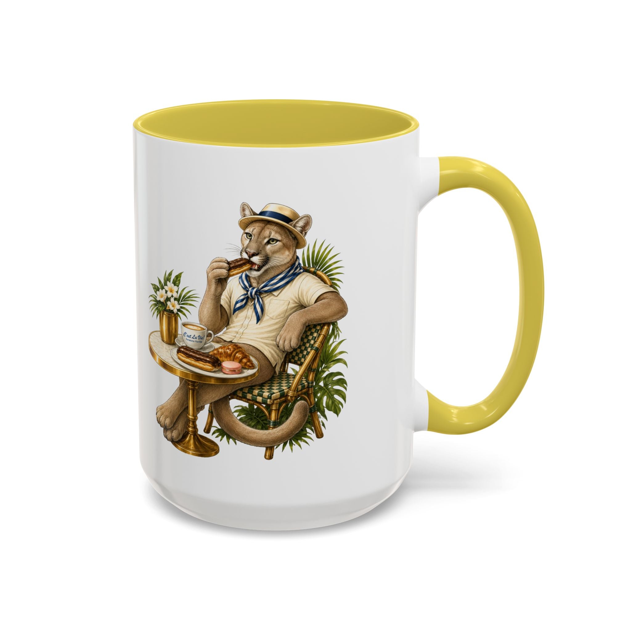 C'est La Vie! Panthera Café Mug — Authentic French Bakery Sarasota Cup (11oz/15oz)
