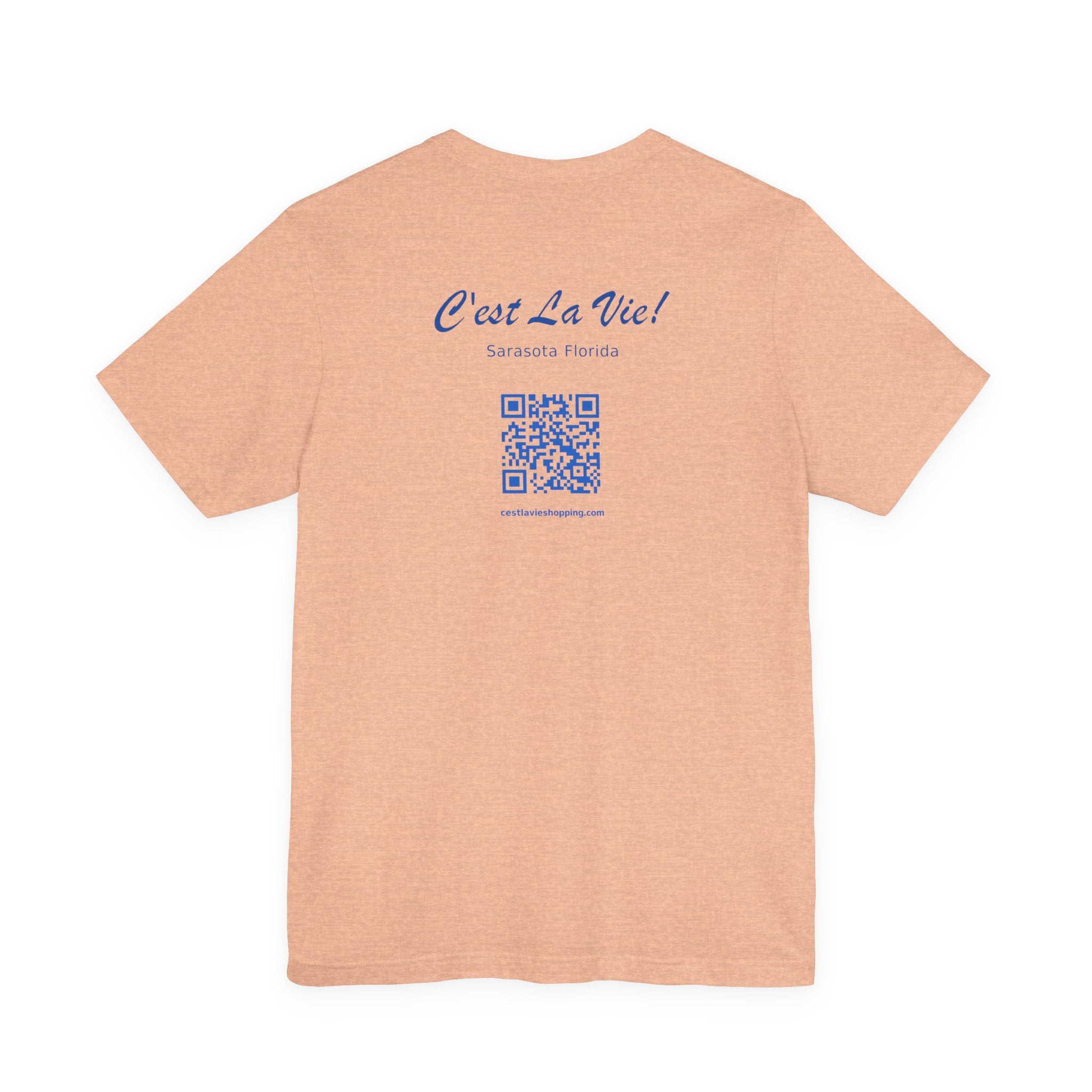 T-Shirt C'est La Vie — Owner Edition  Sunset Pelican with QR Code in the back