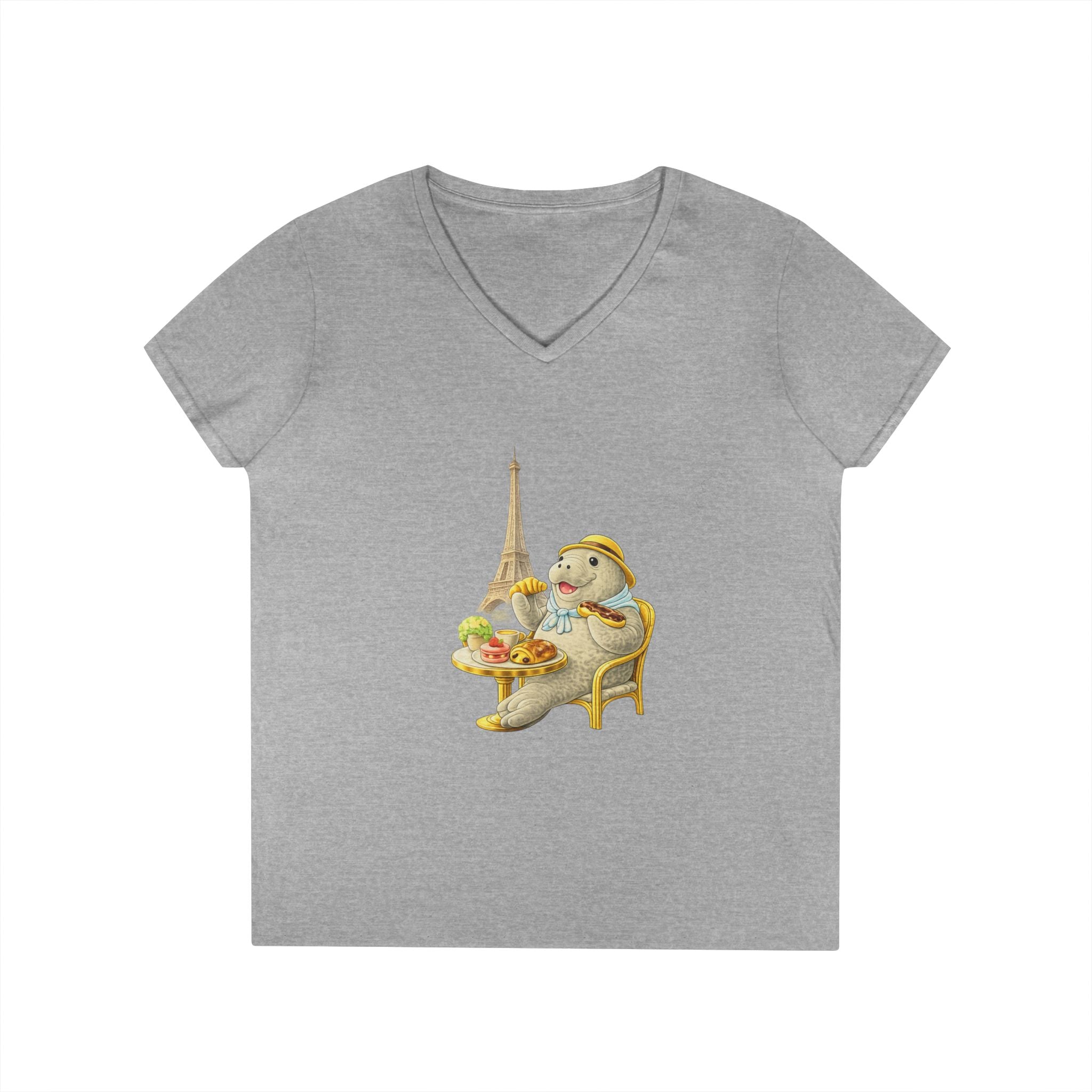 Women V-Neck T-Shirt — Manatee Paris with C’est La Vie