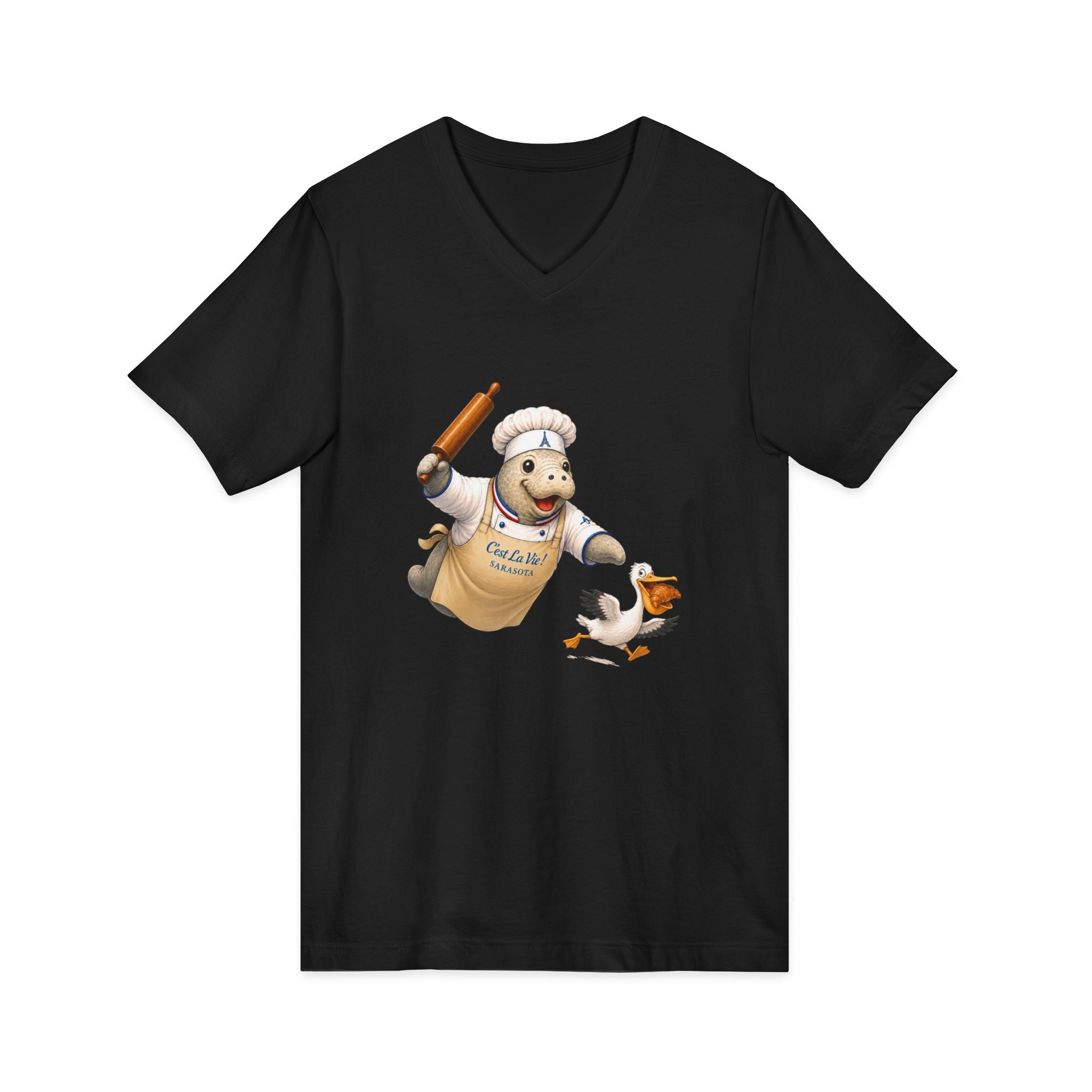 Unisex V-Neck T-Shirt C'est La Vie — Manatee Patissier