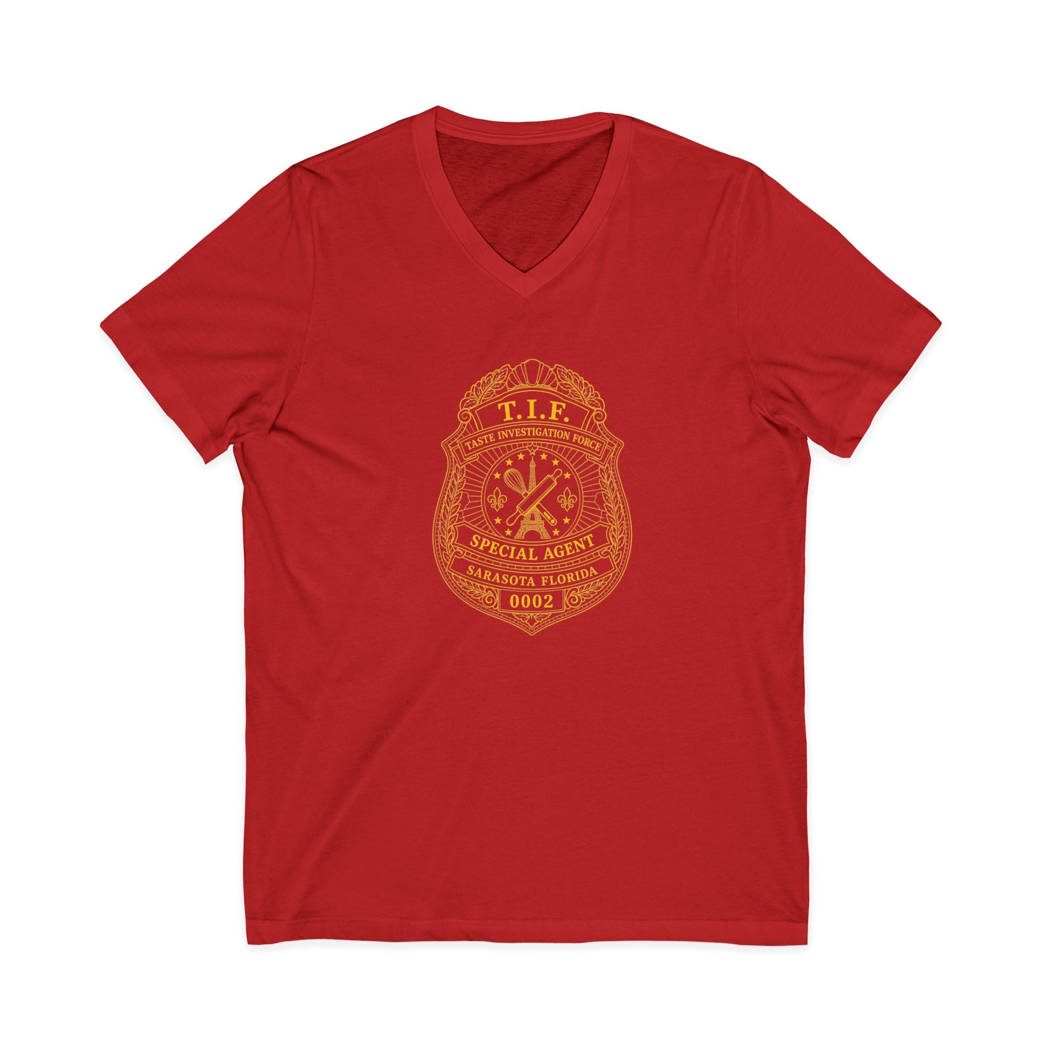 Unisex V-Neck T-Shirt C'est La Vie — TIF Yellow Skeleton Certified Owner Aurelie