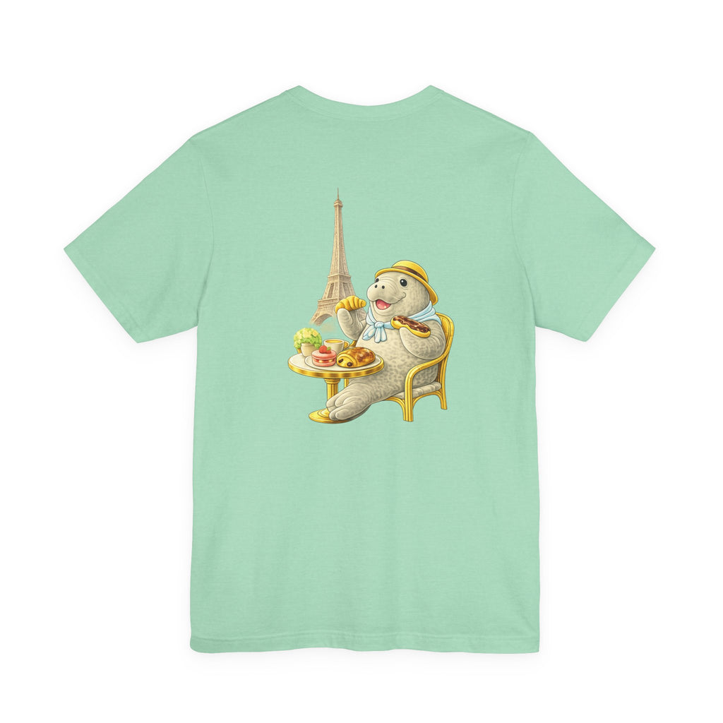 Unisex C'est La Vie Infront Logo T-Shirt - Back with Manatee Paris