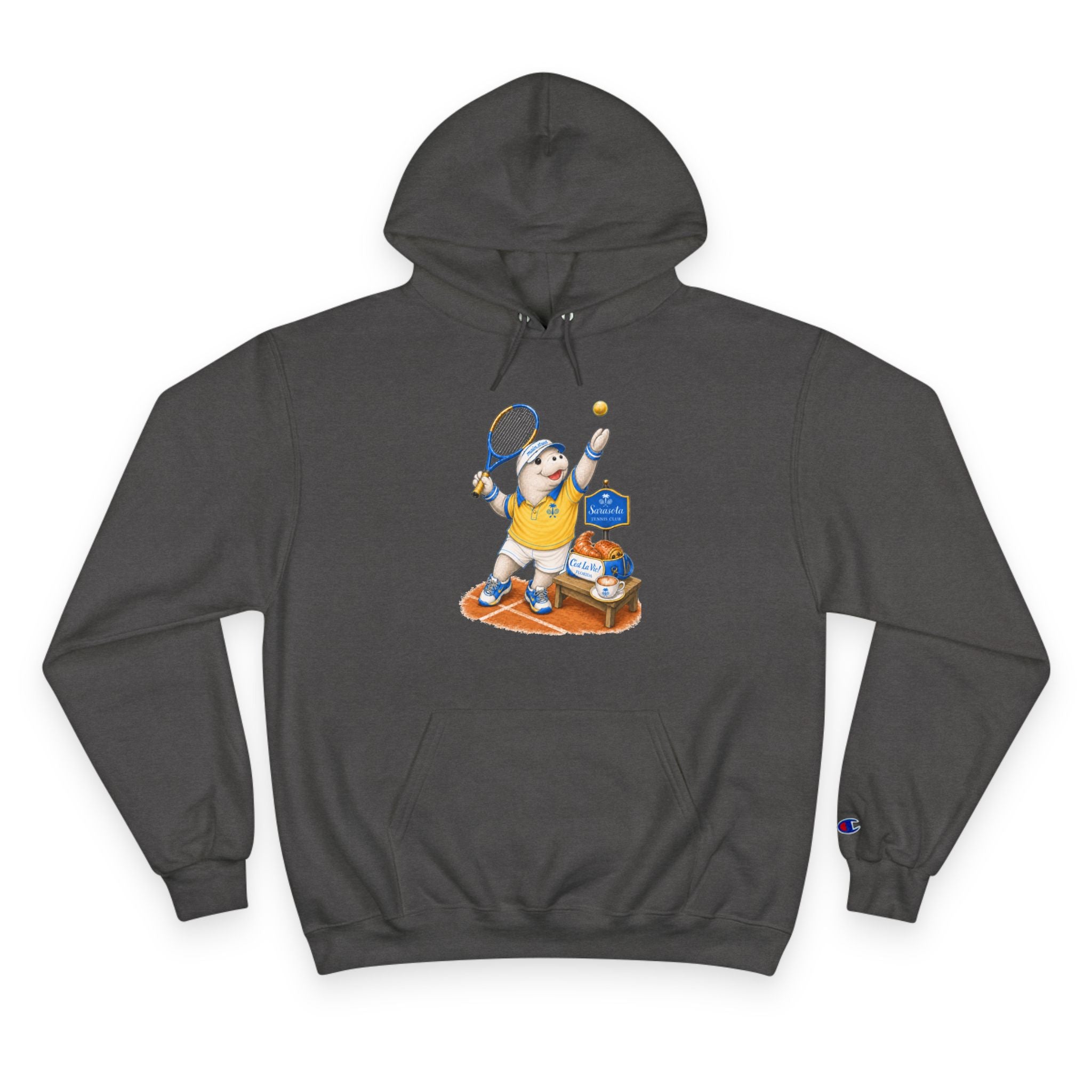 Champion Unisex Hoodie –  Manatee Tennis "C'est La Vie" Back Print
