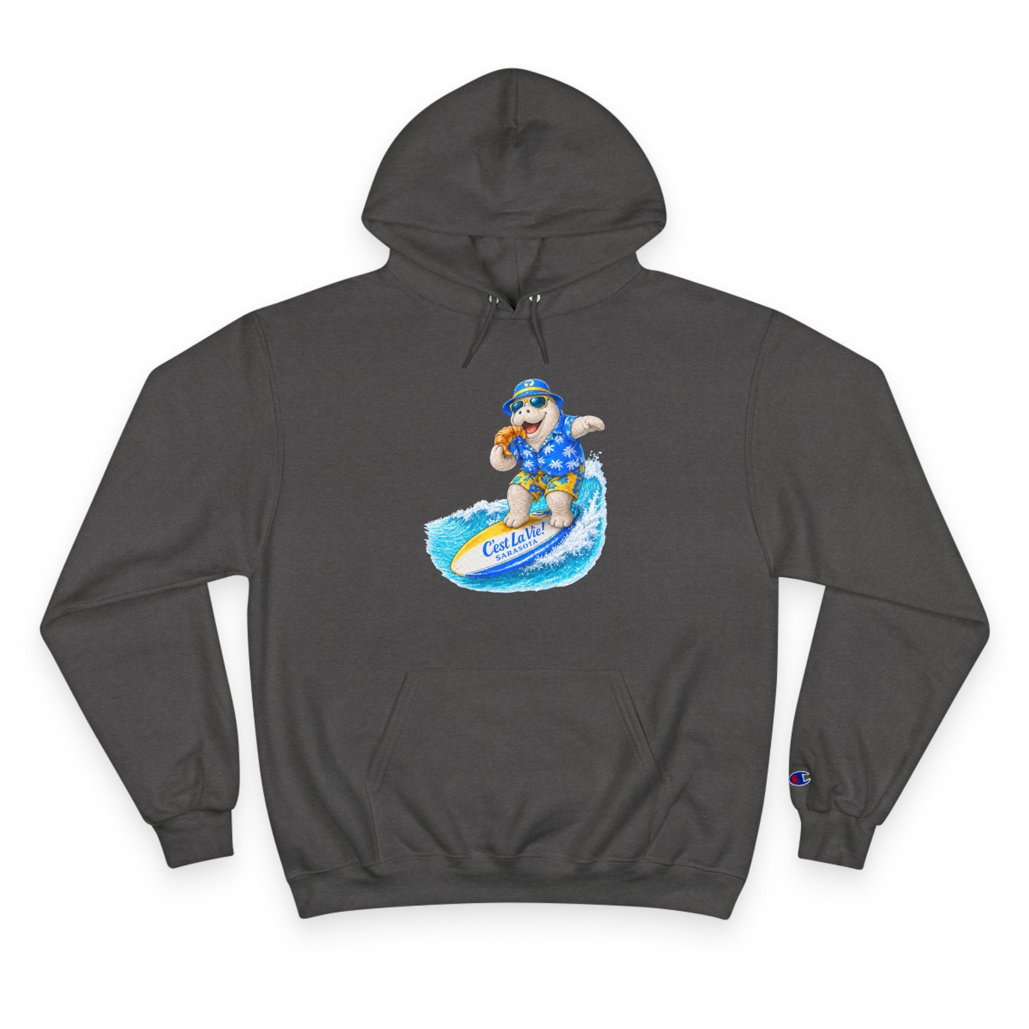 Champion Hoodie –  Manatee Surf "C'est La Vie" Back Print
