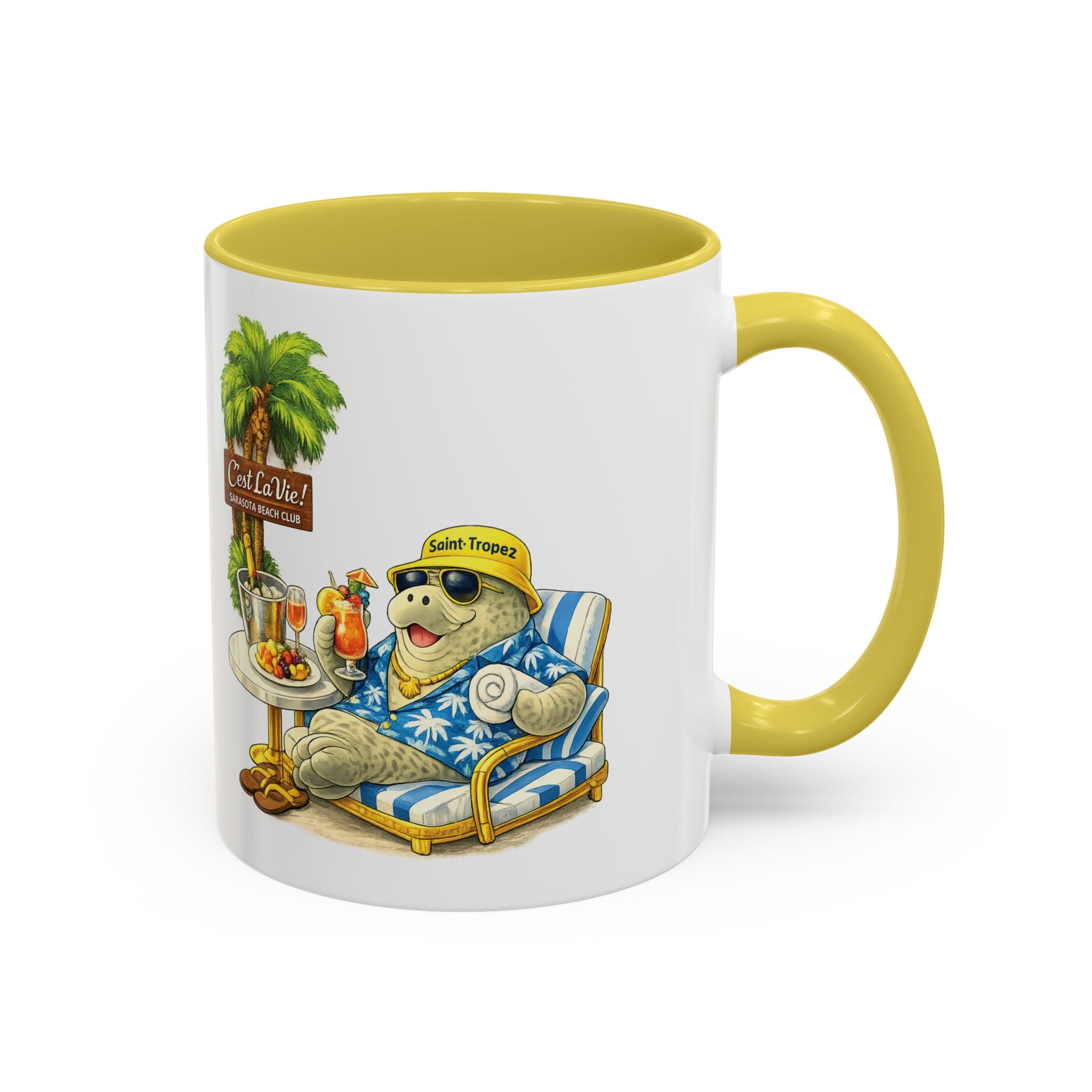 C'est La Vie! Café Mug — Manatee Saint-Tropez (11oz/15oz)