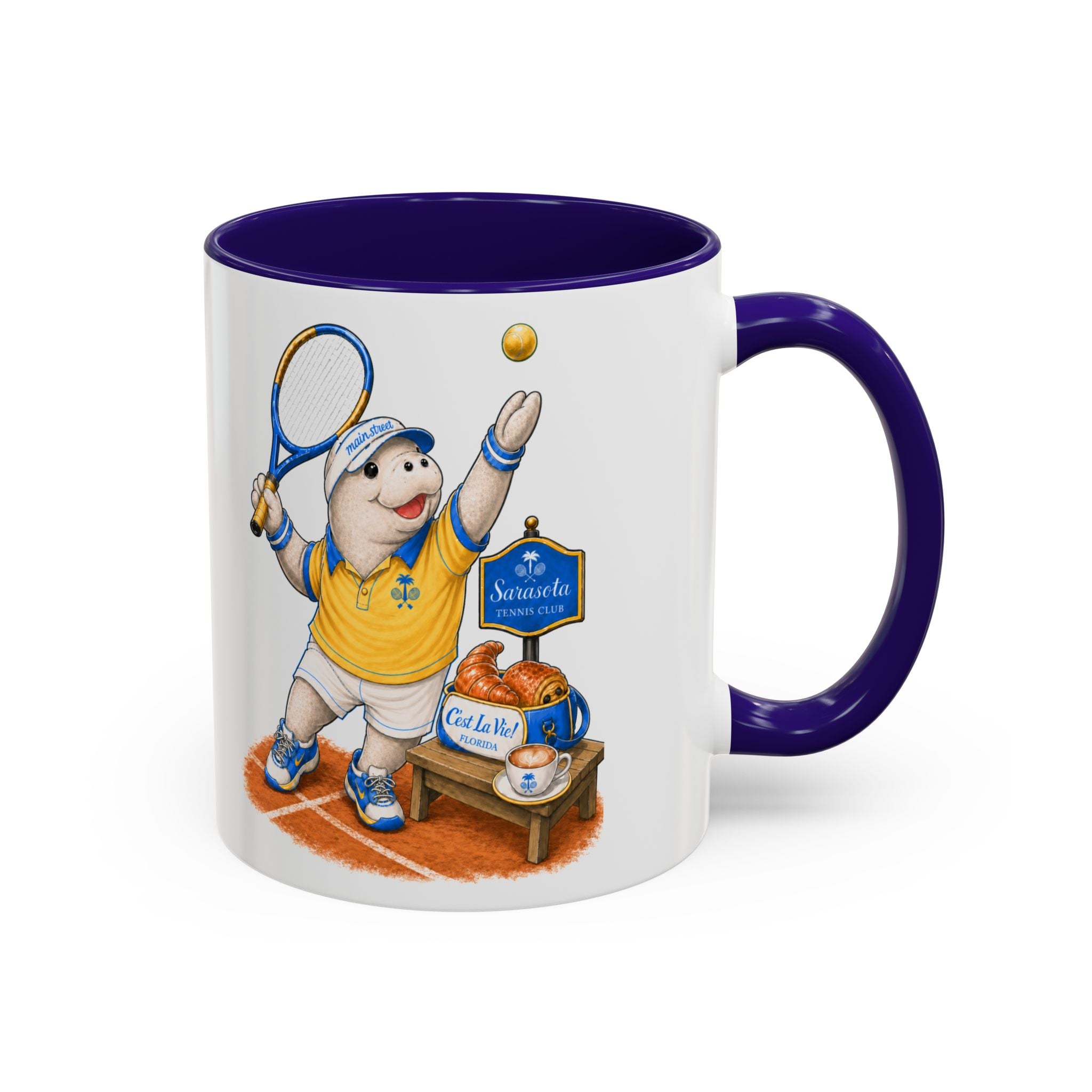 C'est La Vie! Café Mug — Manatee Tennis (11oz/15oz)