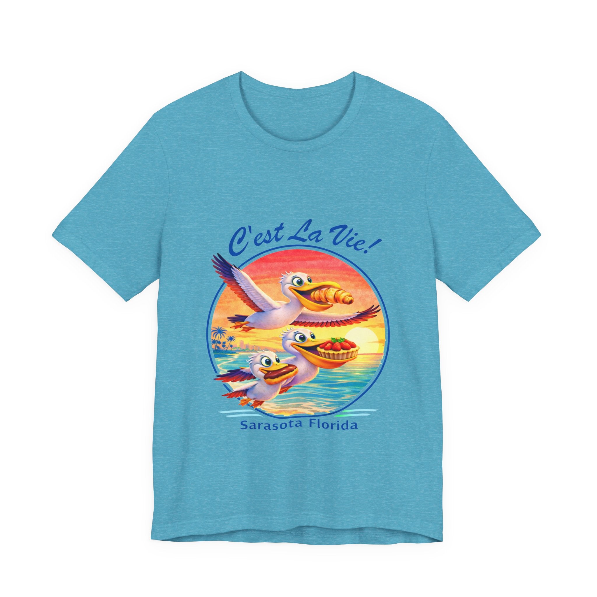 Unisex T-Shirt - C'est La Vie Sarasota Pelican Sunset