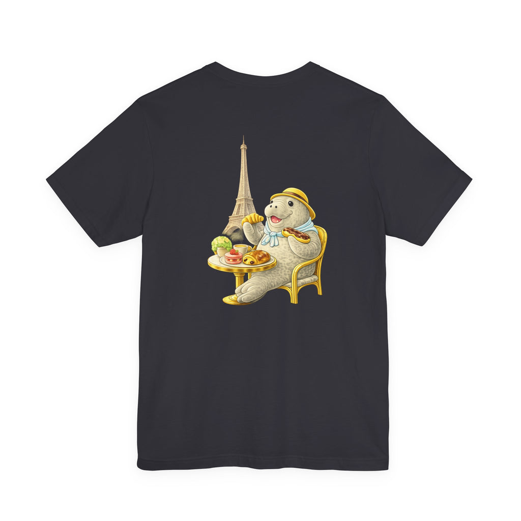 Unisex C'est La Vie Infront Logo T-Shirt - Back with Manatee Paris