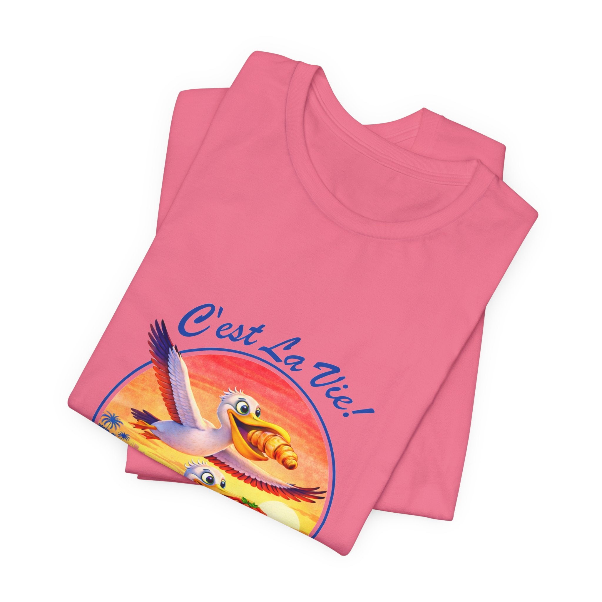 T-Shirt C'est La Vie — Owner Edition  Sunset Pelican with QR Code in the back