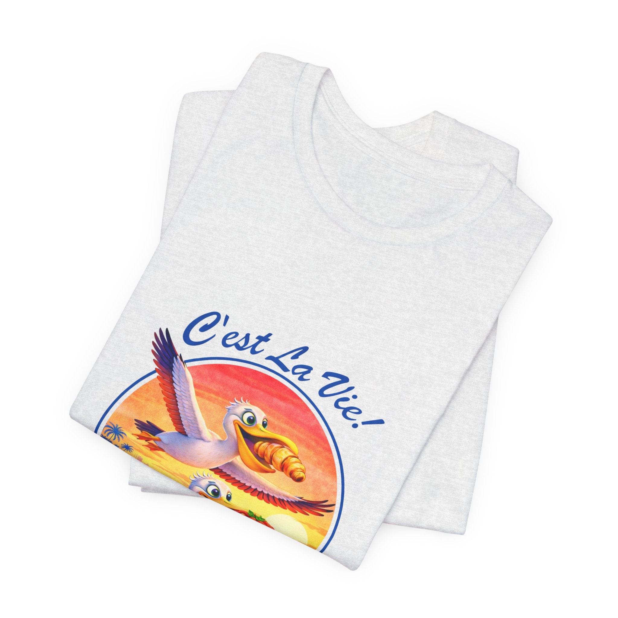T-Shirt C'est La Vie — Owner Edition  Sunset Pelican with QR Code in the back
